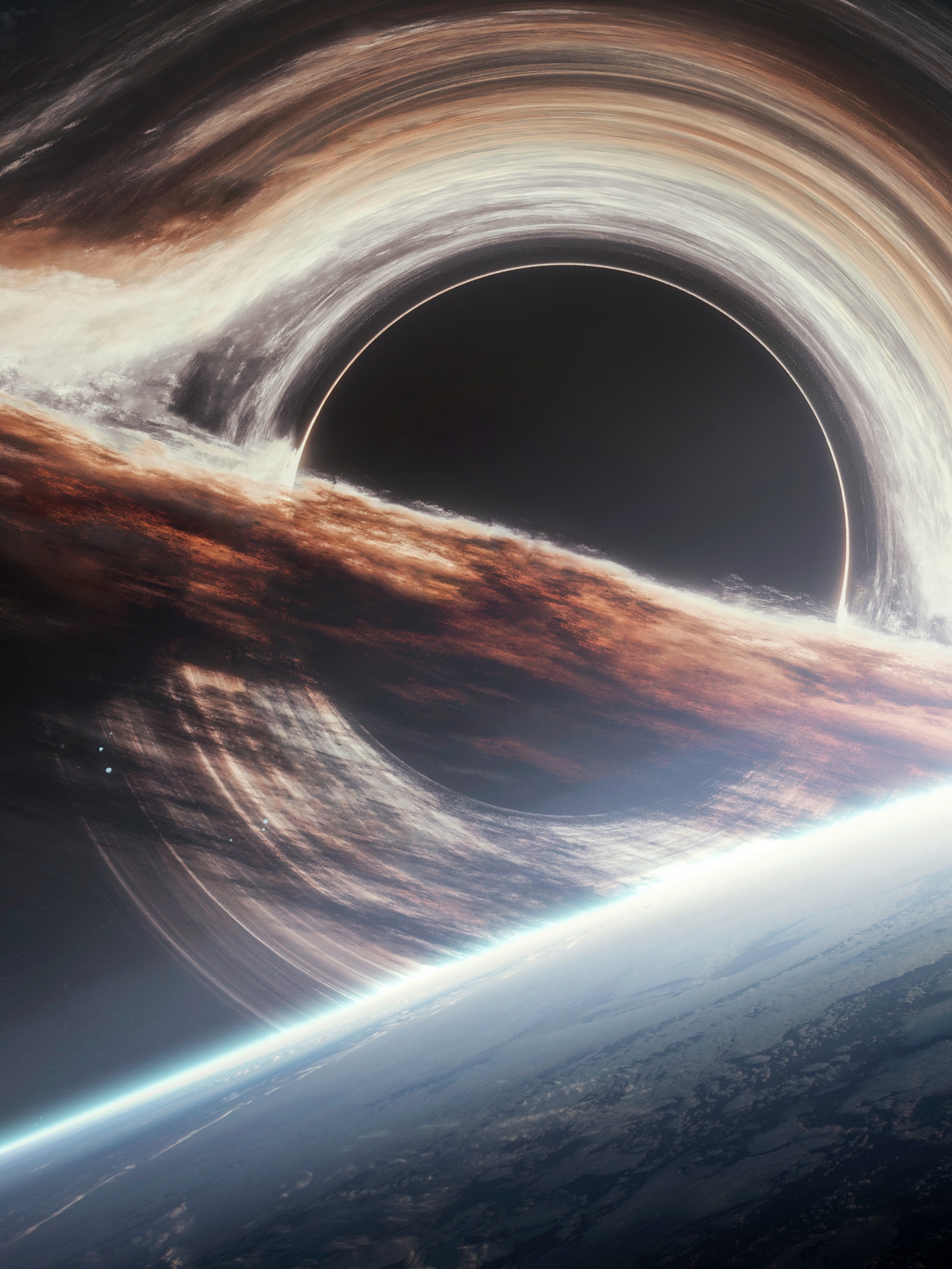 Gargantua black hole Wallpaper 4K, Planet Earth, Cosmos, 5K