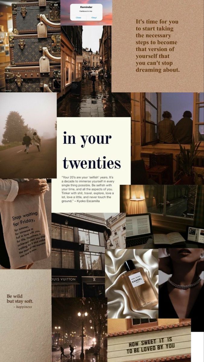 in your twenties. Vision board wallpaper, Vision board inspiration, Vision board collage