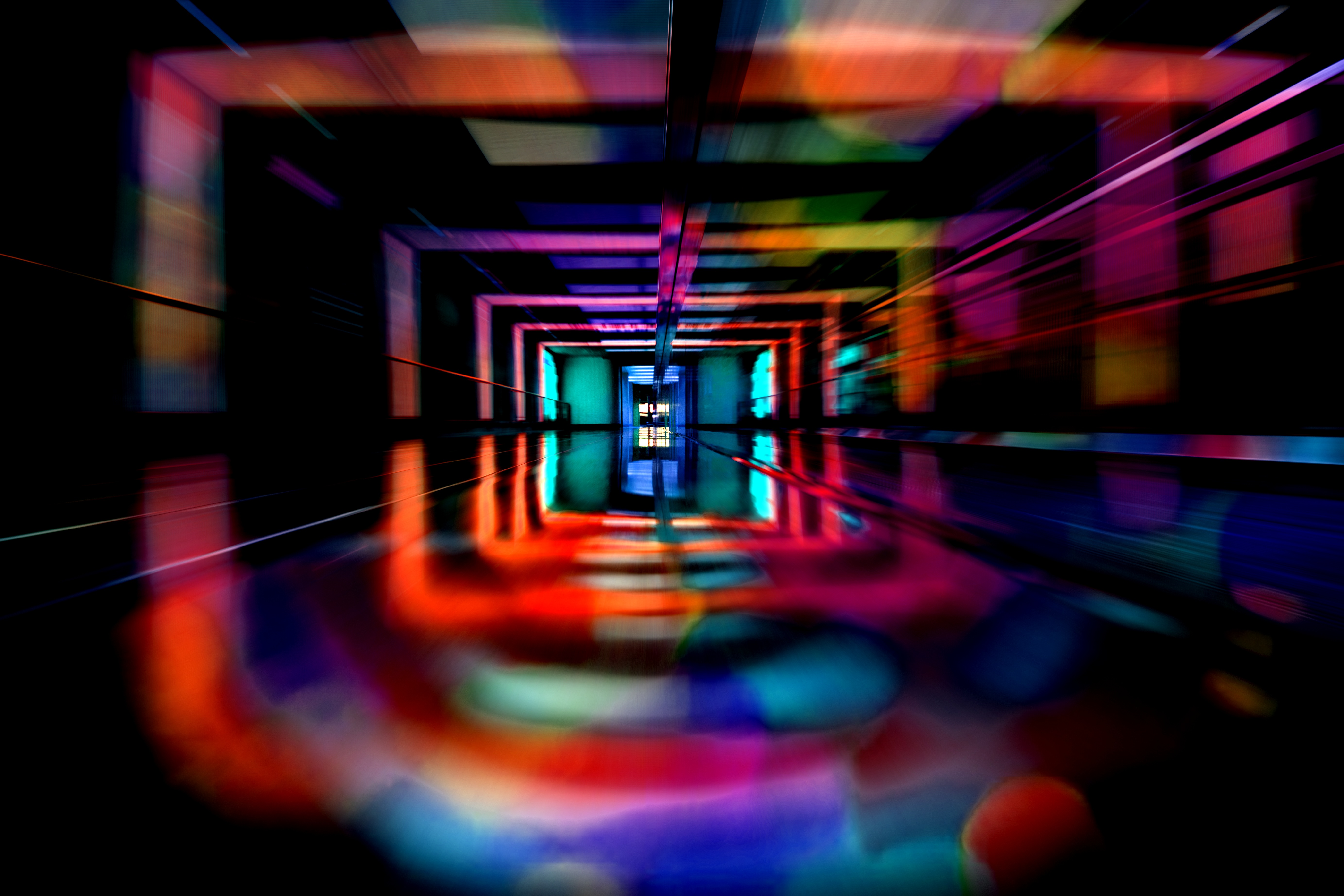 Wallpaper, light, purple, stage, lighting, disco, display device, neon, music venue, special effects, computer wallpaper, symmetry 5534x3689