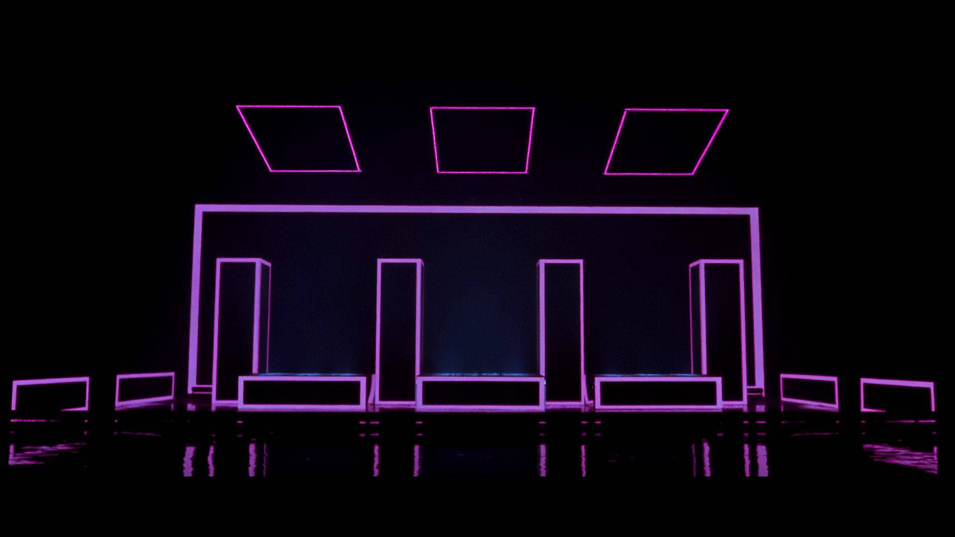 Download The 1975 Abstract Neon Light Stage Wallpaper