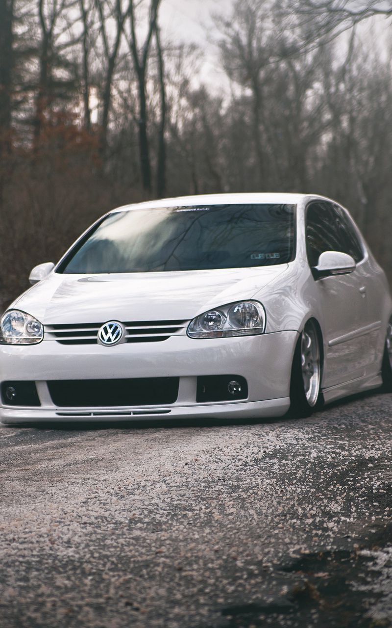 Download Wallpaper 800x1280 Volkswagen, Golf, Gti, Tuning, White Samsung Galaxy Note Gt N7000, Meizu Mx2 HD Background