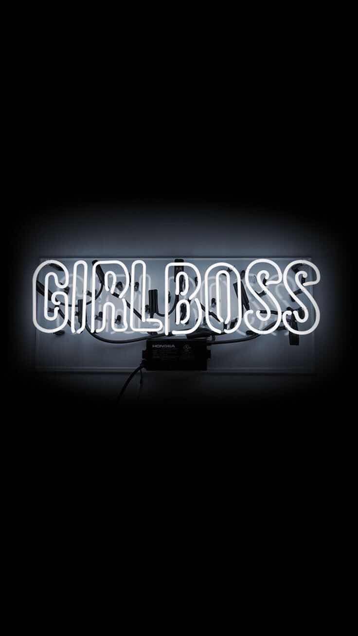 iPhone and Android Wallpaper: Girl Boss Wallpaper for iPhone and Android. Citazioni casuali, Insegna al neon, Sfondi per iphone