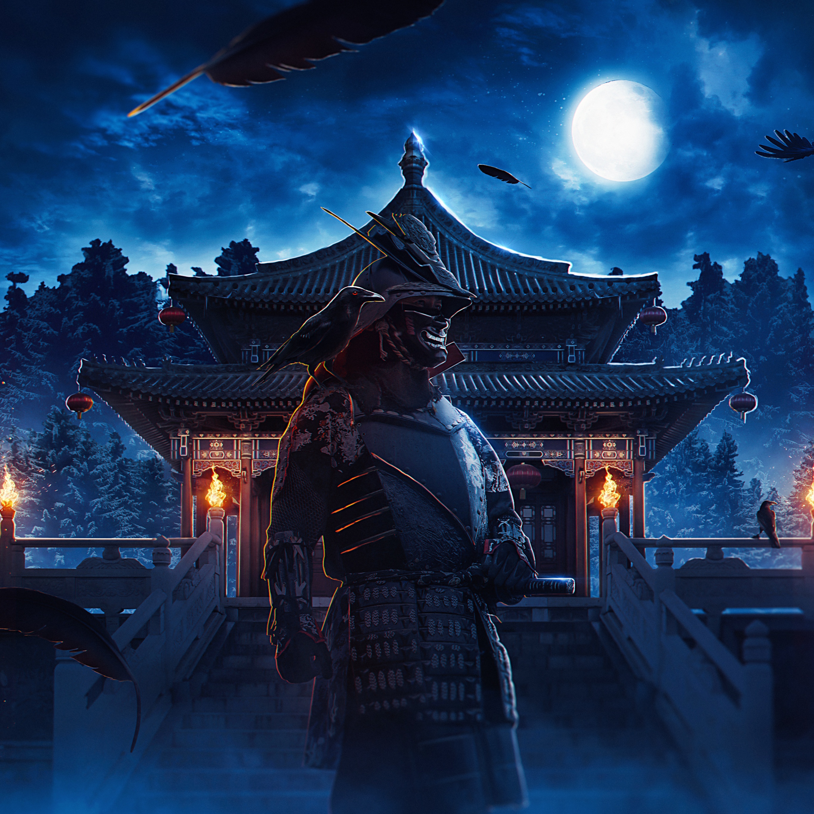 Samurai Wallpaper 4K, Bushido, Warrior, Japan, Graphics CGI
