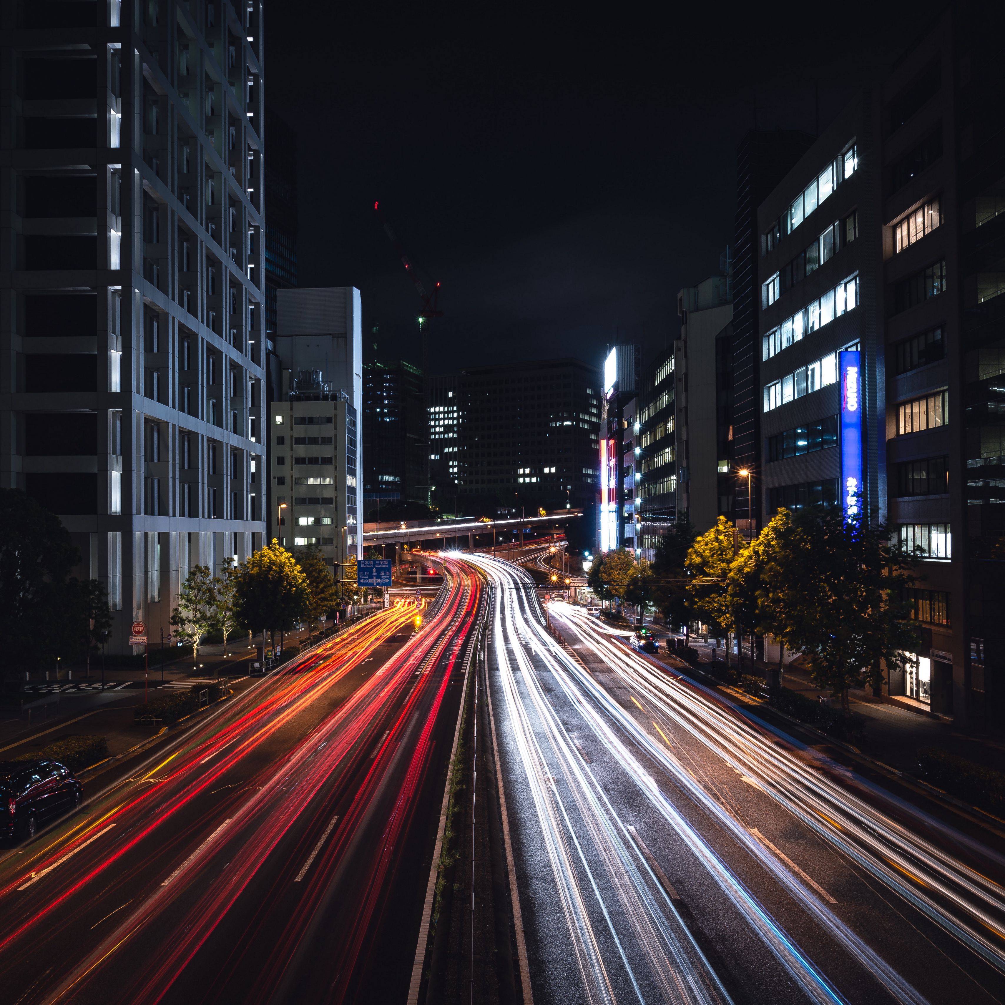 Download wallpaper 3415x3415 akasaka, minato, japan, night city ipad pro 12.9 retina for parallax HD background
