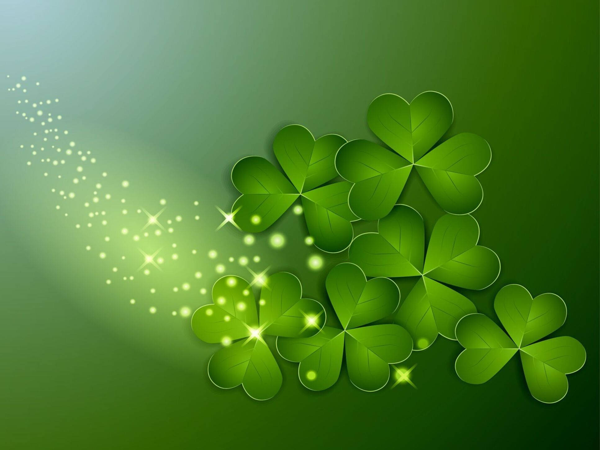Download Green Aesthetic Shamrock Art St Patrick's Day Wallpaper