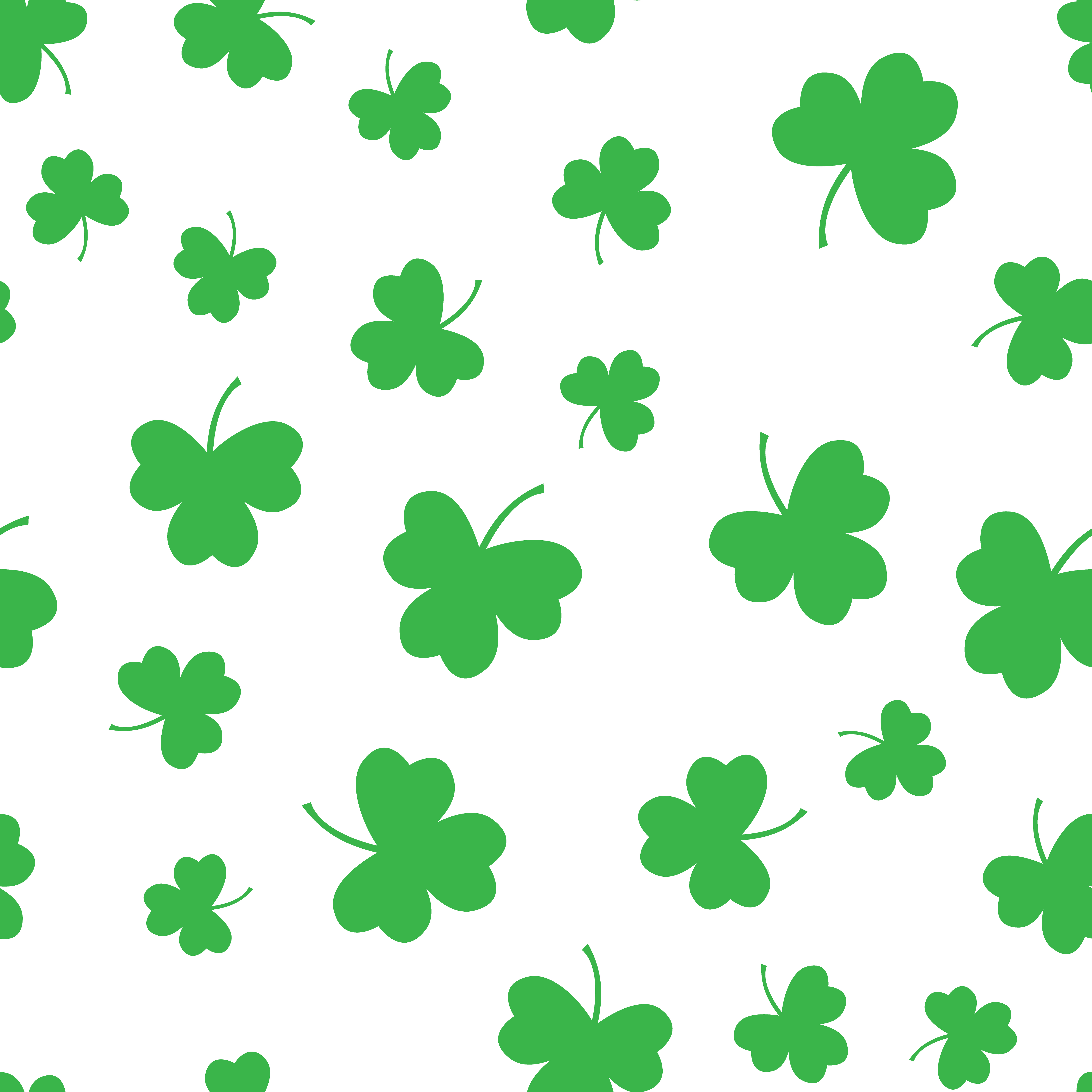 Seamless green shamrock clover leaf pattern background. Saint Patrick's day. Abstract and Modern concept. Geometric creative design stylish theme. Illustration vector. Paper wrap print and wallpaper