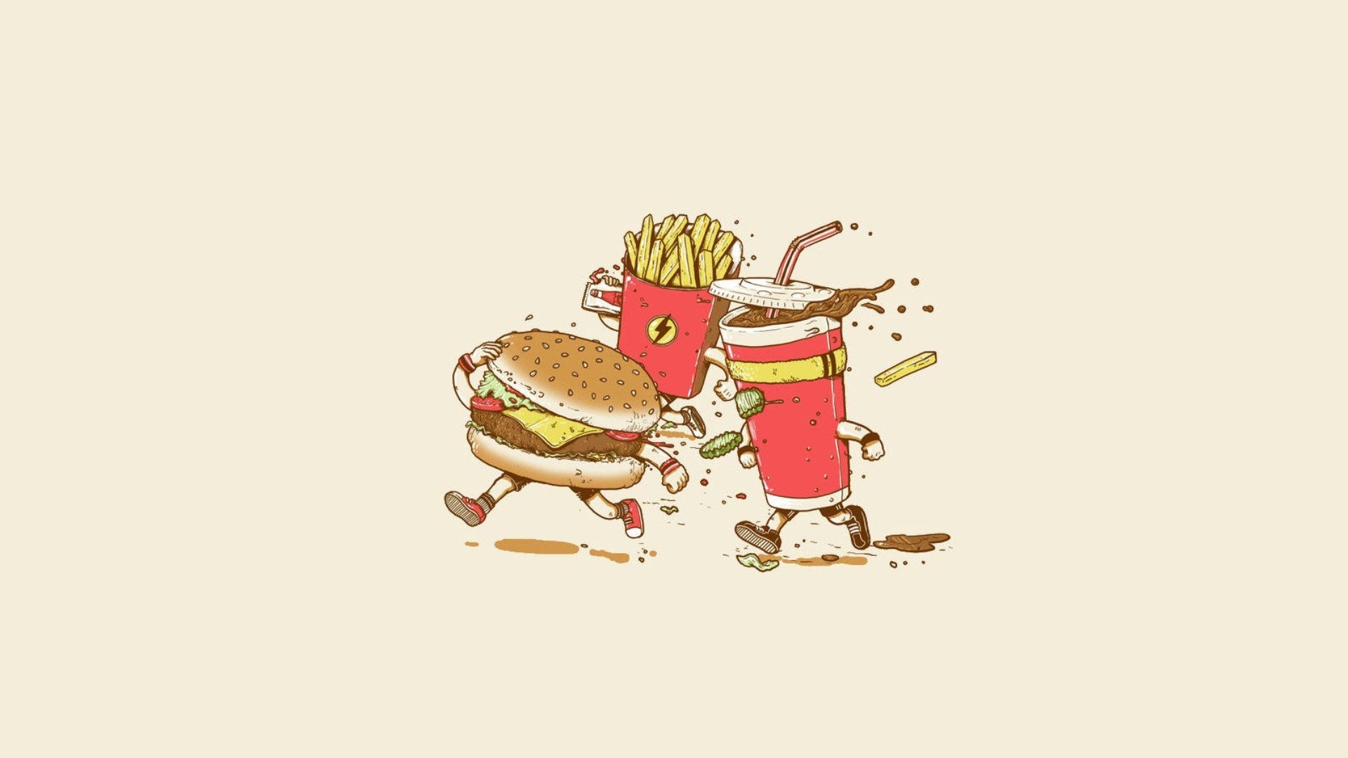 Wallpaper, 1920x1080 px, burgers, food, French fries, minimalism 1920x1080