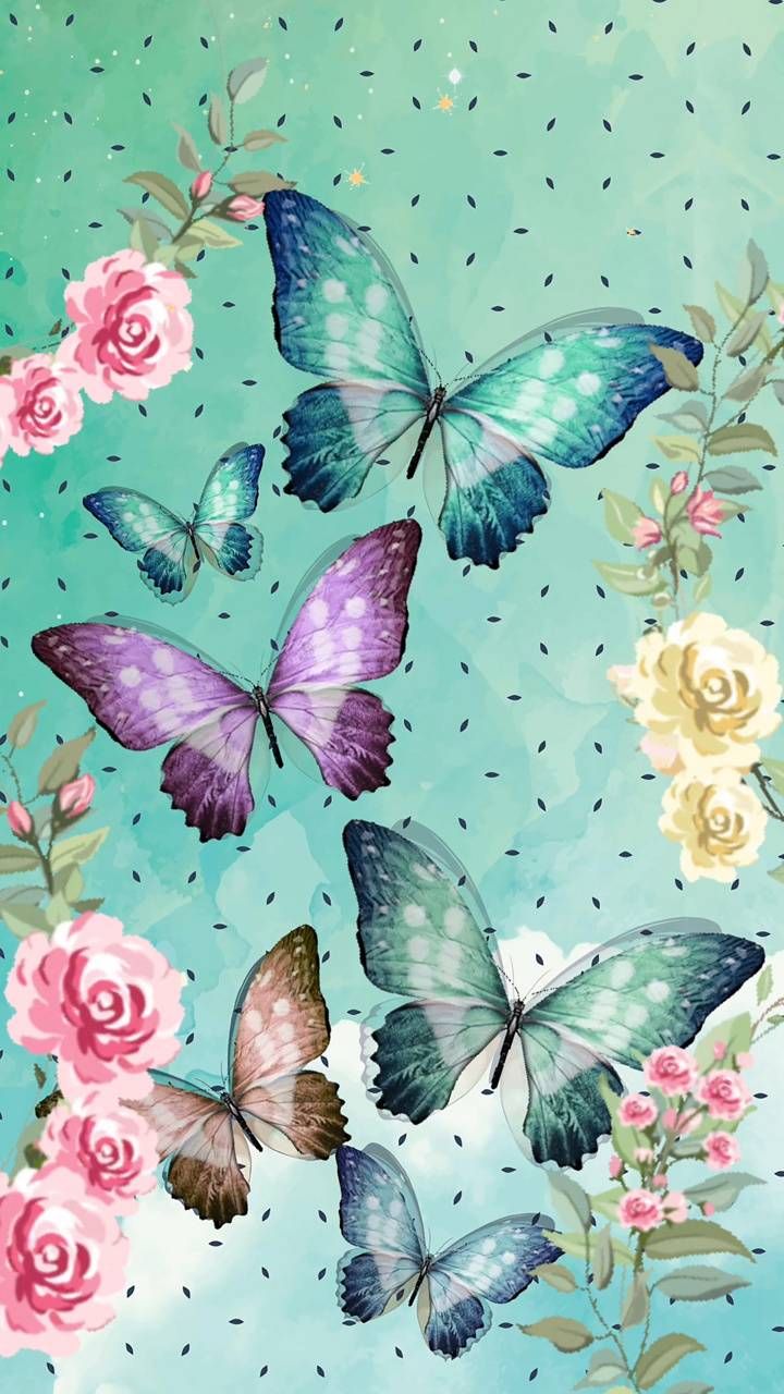 Download Spring butterflies wallpaper by One4Studio Spring on Z. Butterfly wallpaper background, Butterfly wallpaper, Cellphone wallpaper background