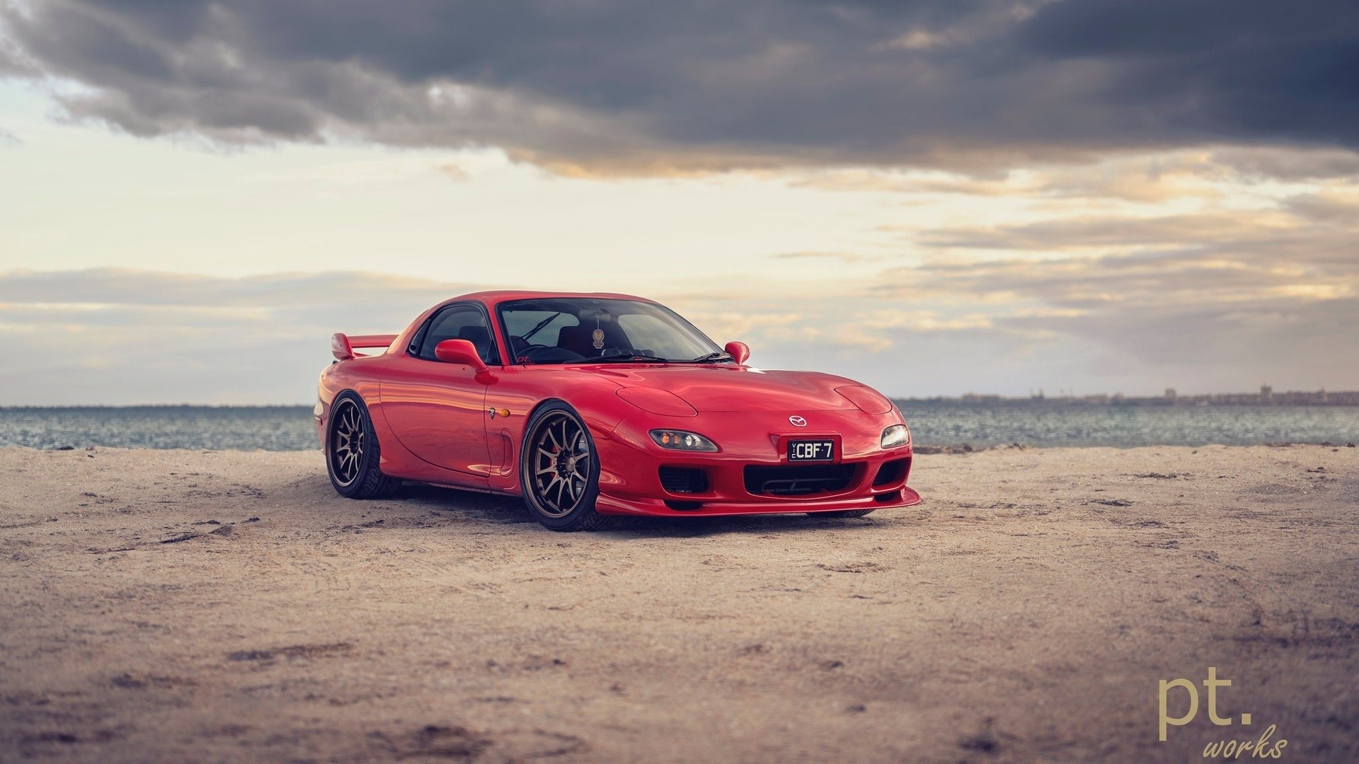 Orange Mazda RX-7 Wallpaper Gif