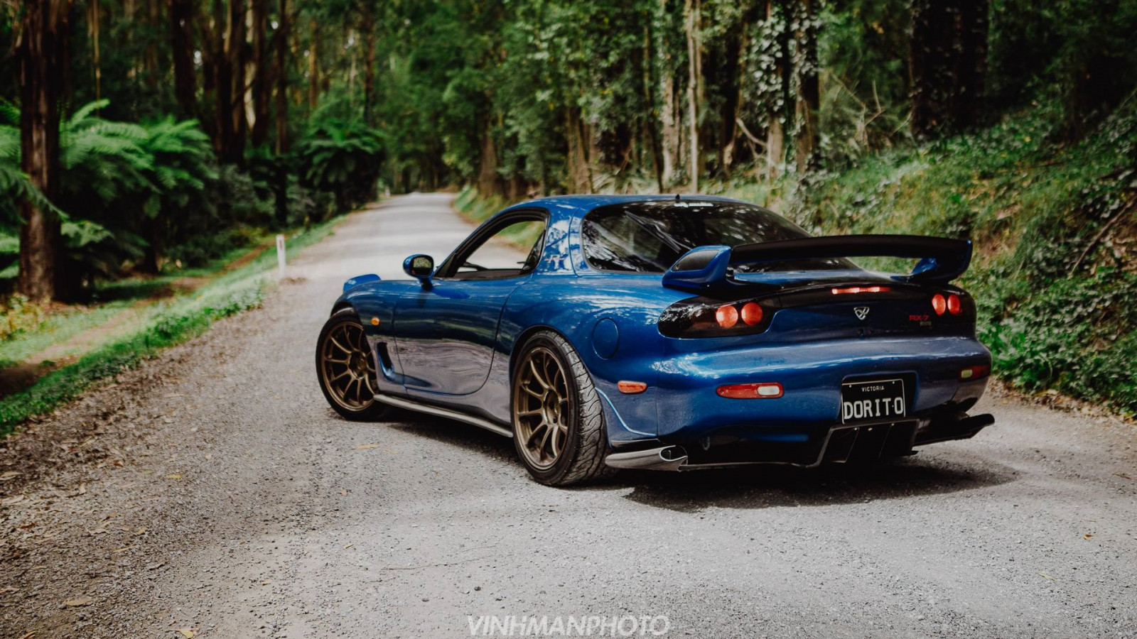Wallpaper, Mazda RX 7 FD, JDM, Japanese cars, sports car, blue cars, road 1920x1080