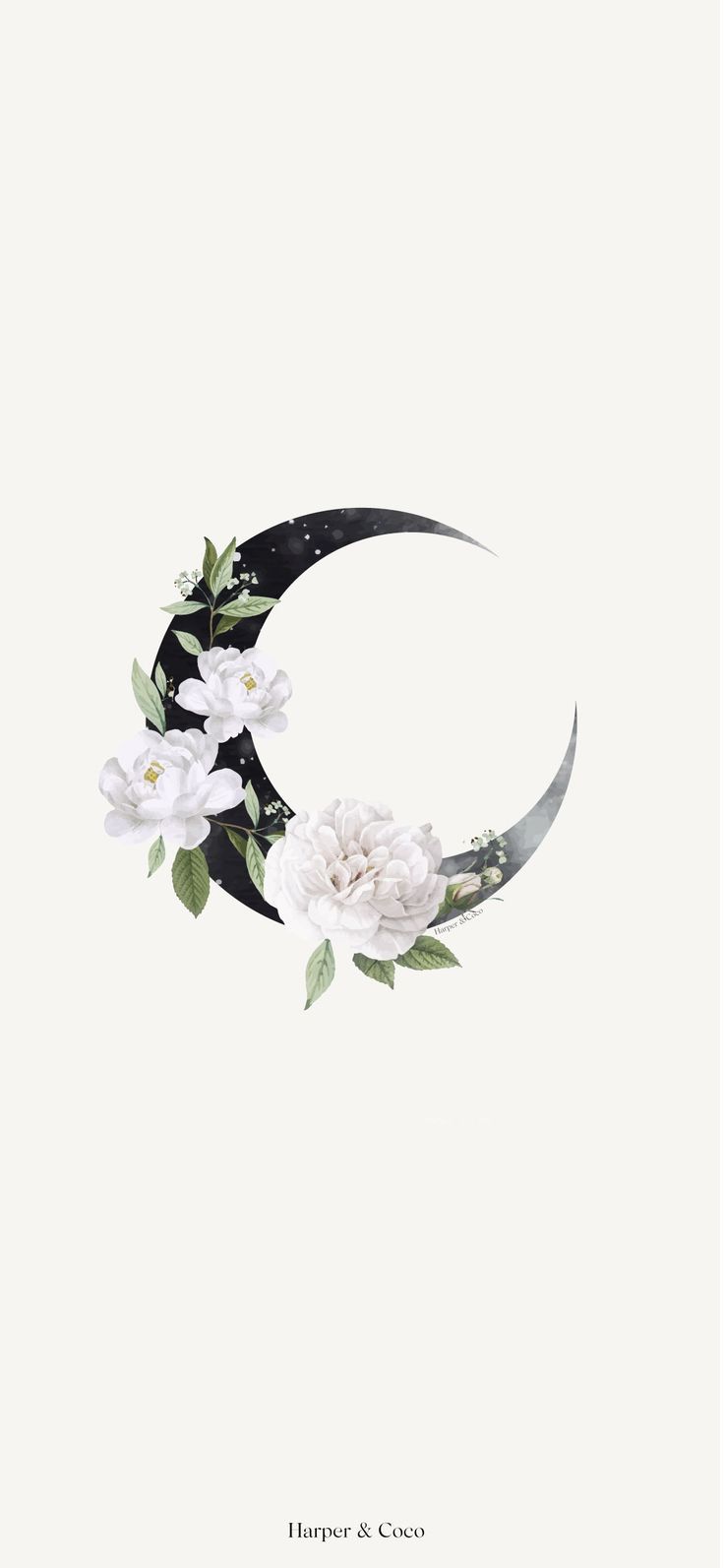 Moon wall art. Celestial poster. Bohemian poster. Beige black wall art. Moon floral.. iPhone wallpaper moon, Color wallpaper iphone, Background phone wallpaper