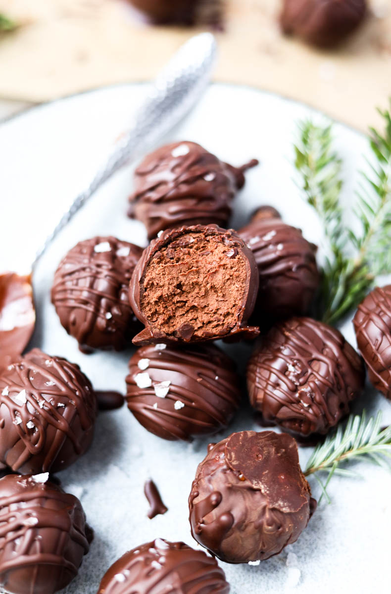 Dairy Free Dark Chocolate Peppermint Truffles Water Peaches