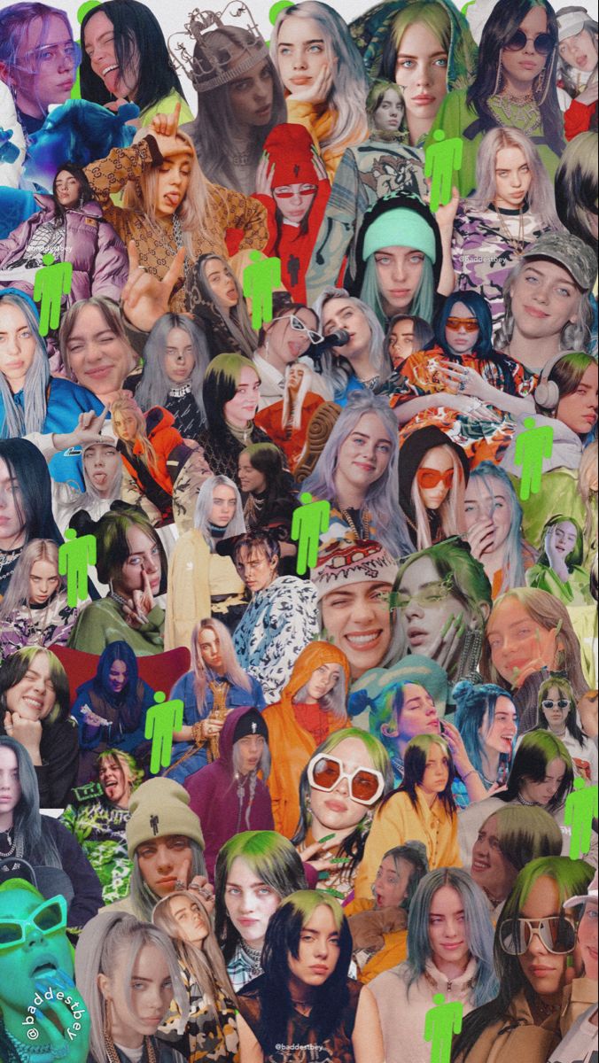 Billie Eilish collage lockscreen.. Billie Eilish collage lockscreen wallpaper. Billie eilish, Wallpaper, Billie