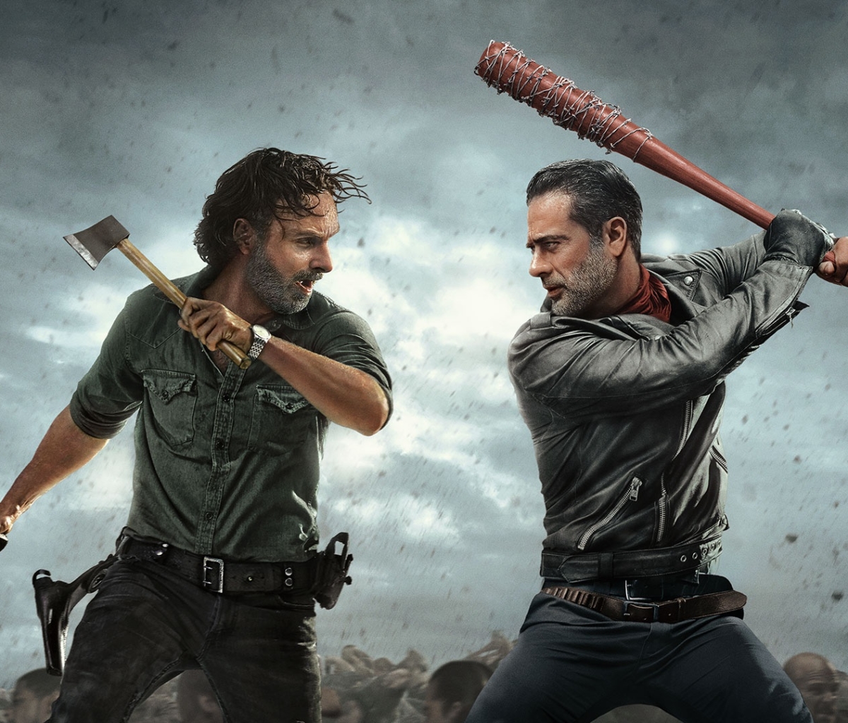 HD desktop wallpaper: Andrew Lincoln, Tv Show, The Walking Dead, Rick Grimes, Jeffrey Dean Morgan, Negan (The Walking Dead) download free picture