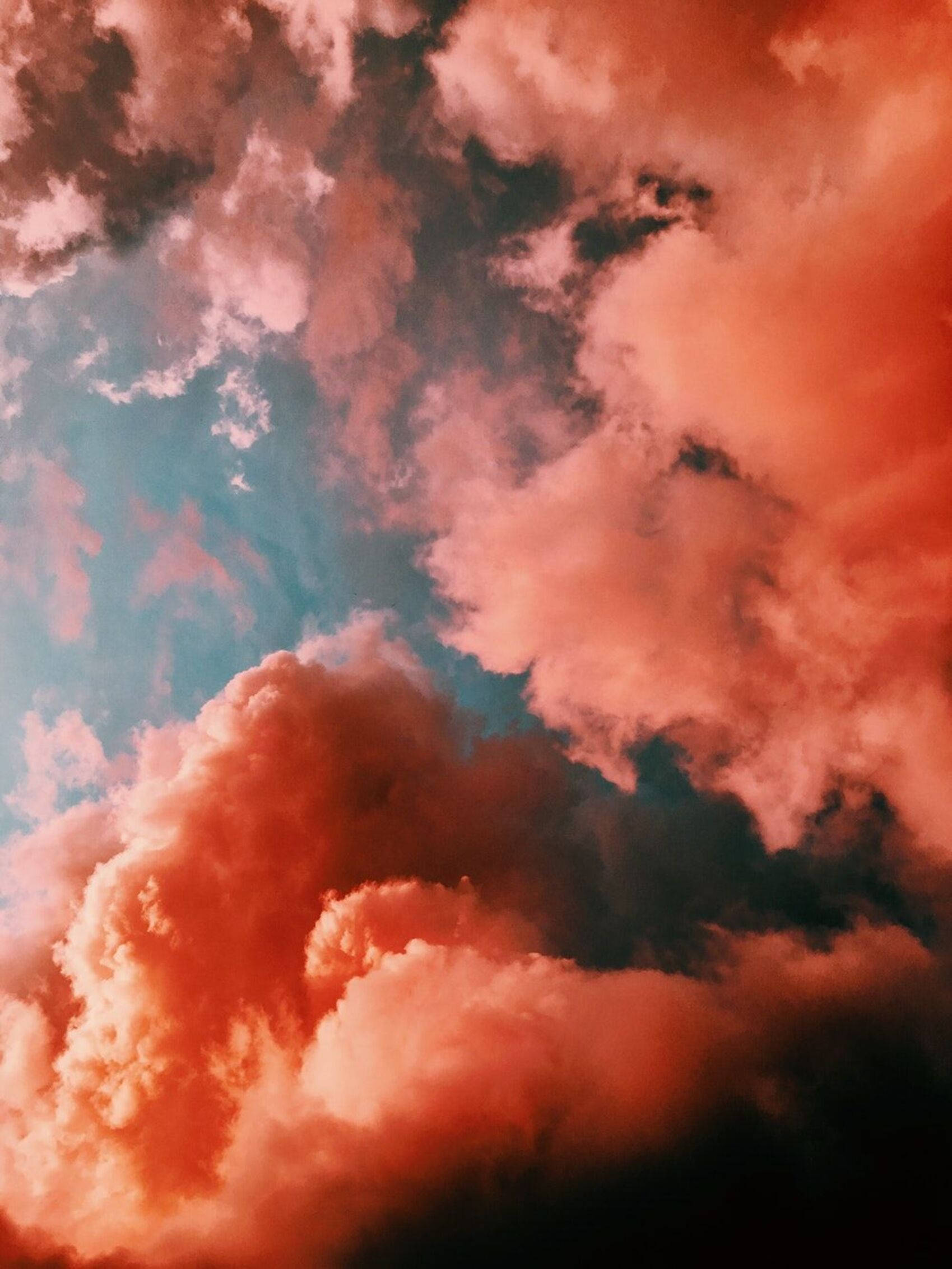 Download Dark Orange Aesthetic Clouds Phone Wallpaper