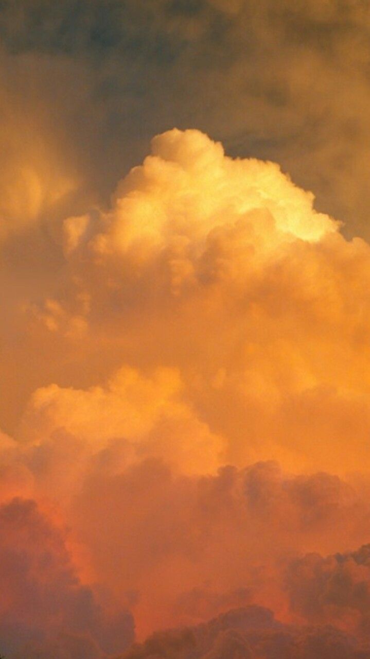 Sun, Moon & Clouds. Clouds wallpaper iphone, Orange aesthetic, Yellow cloud