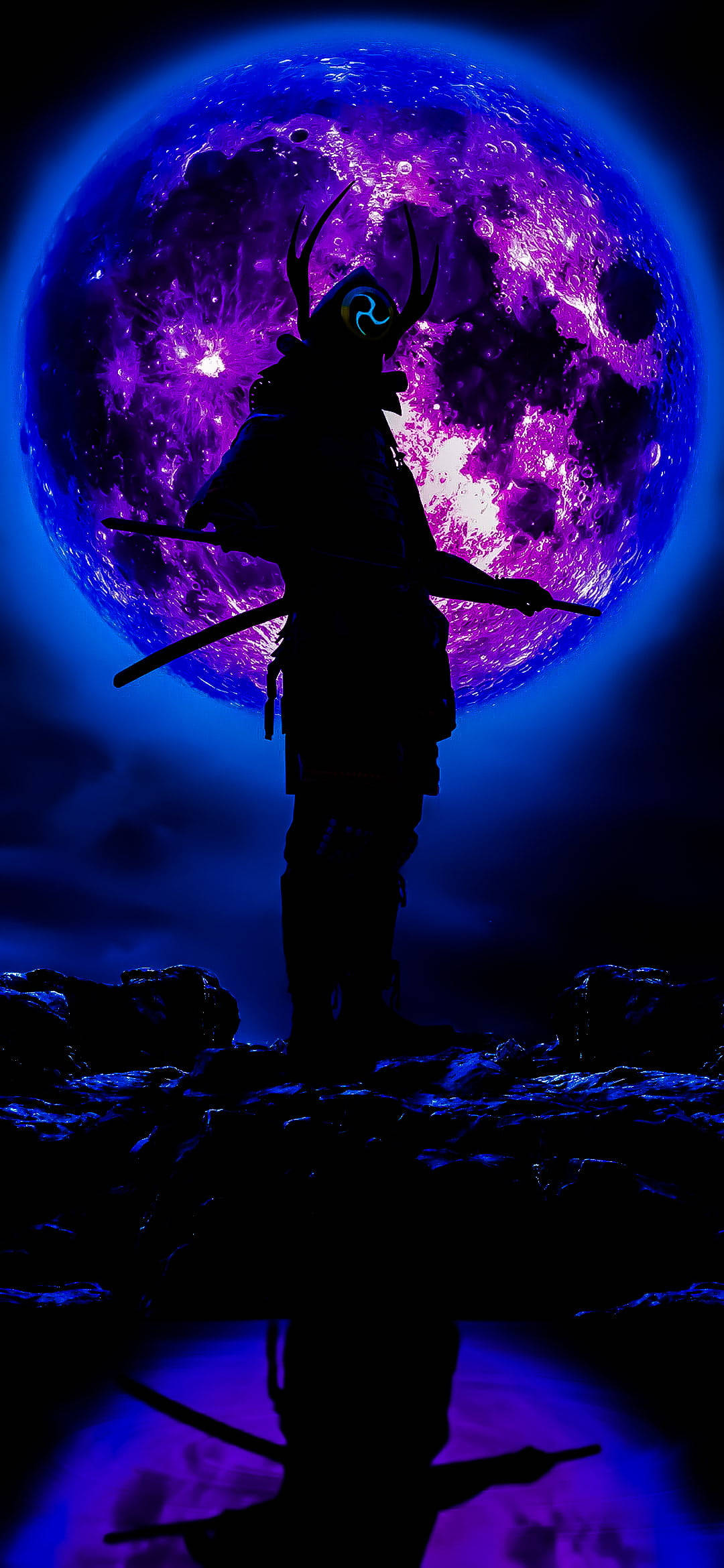 Download Black And Purple Aesthetic Samurai Phone Wallpaper