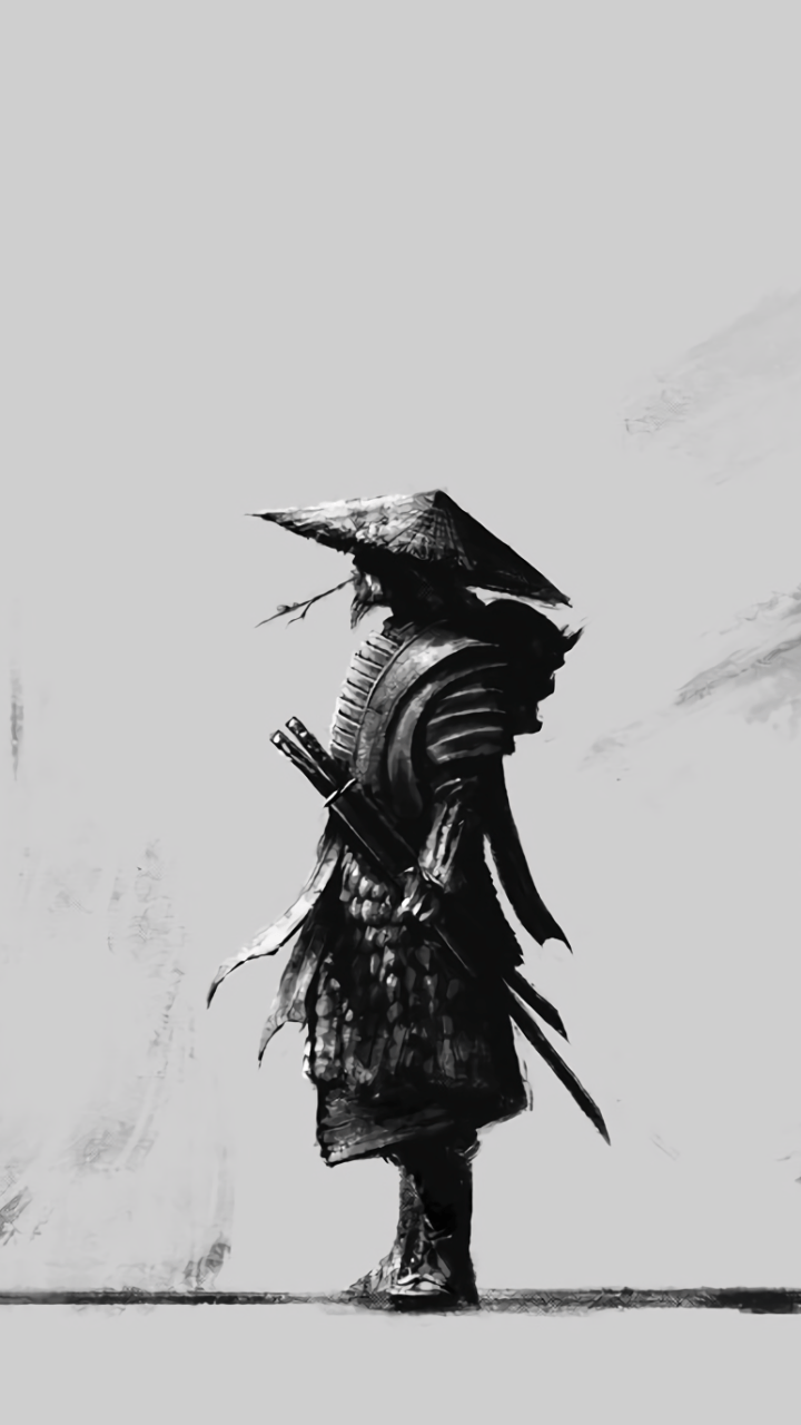 Samurai Drawings Background Image and Wallpaper