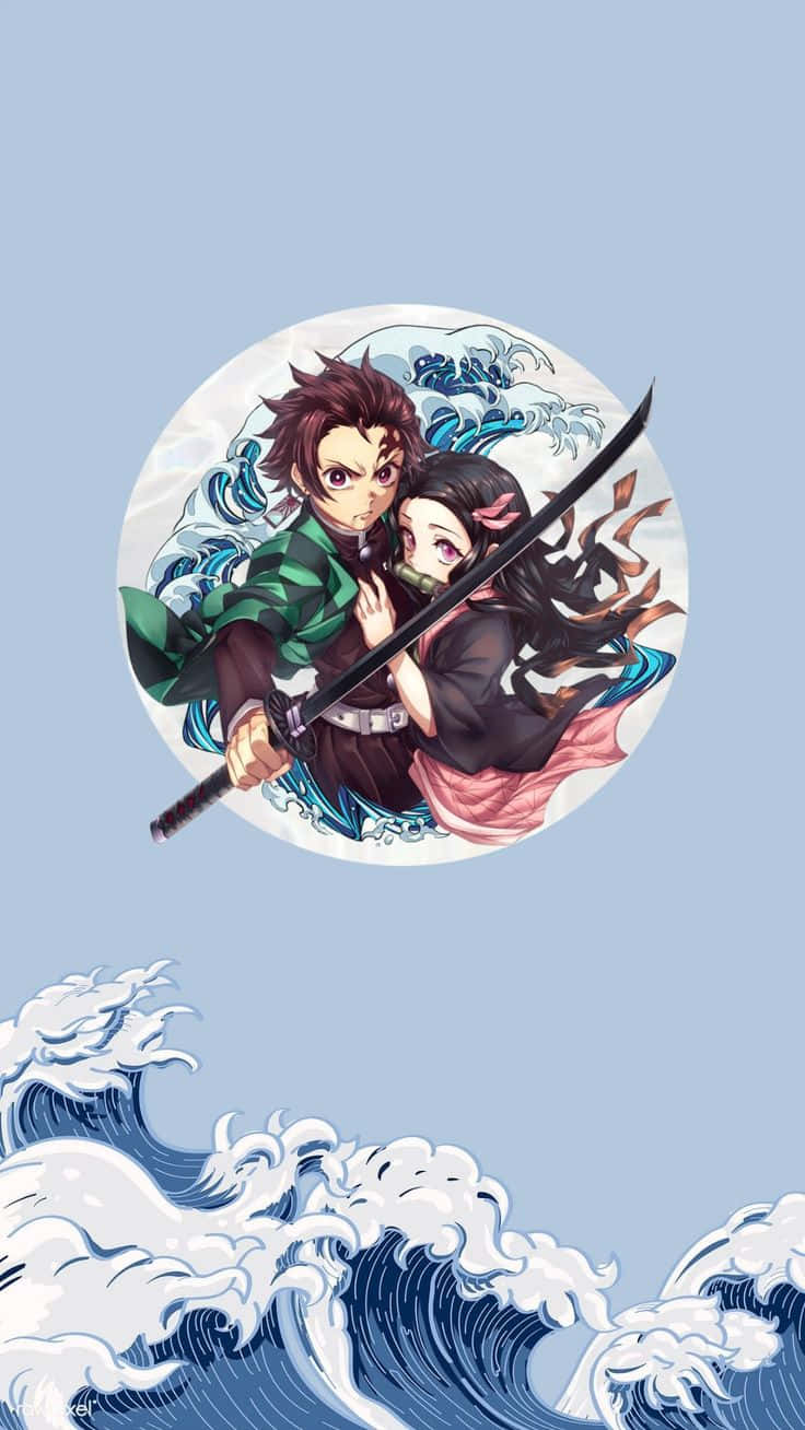 Download Demon Slayer Anime Kamado's Siblings Tanjiro And Nezuko Wallpaper