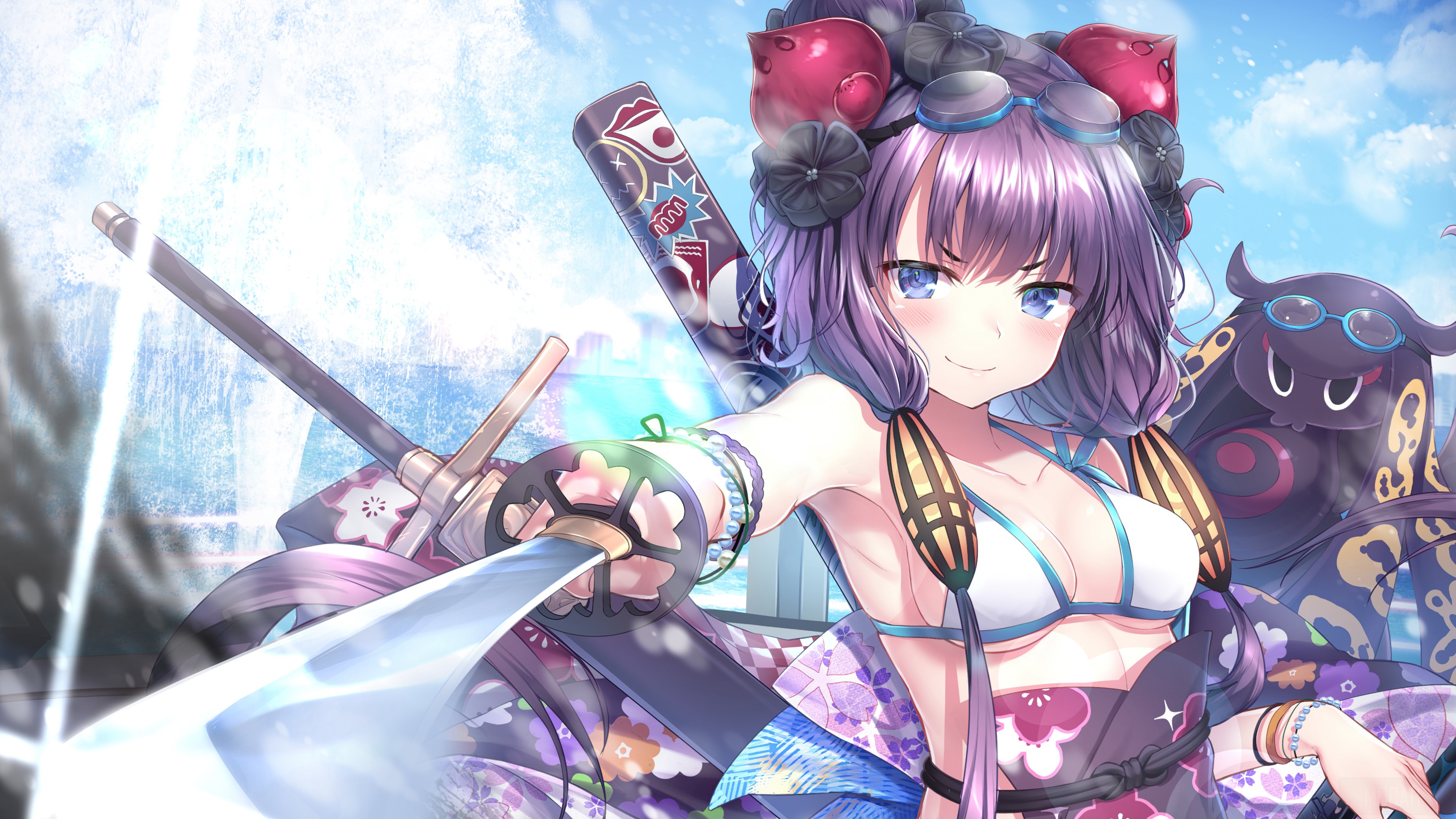 Cute, Anime, Girls, Warrior, Katana 4k Gallery HD Wallpaper