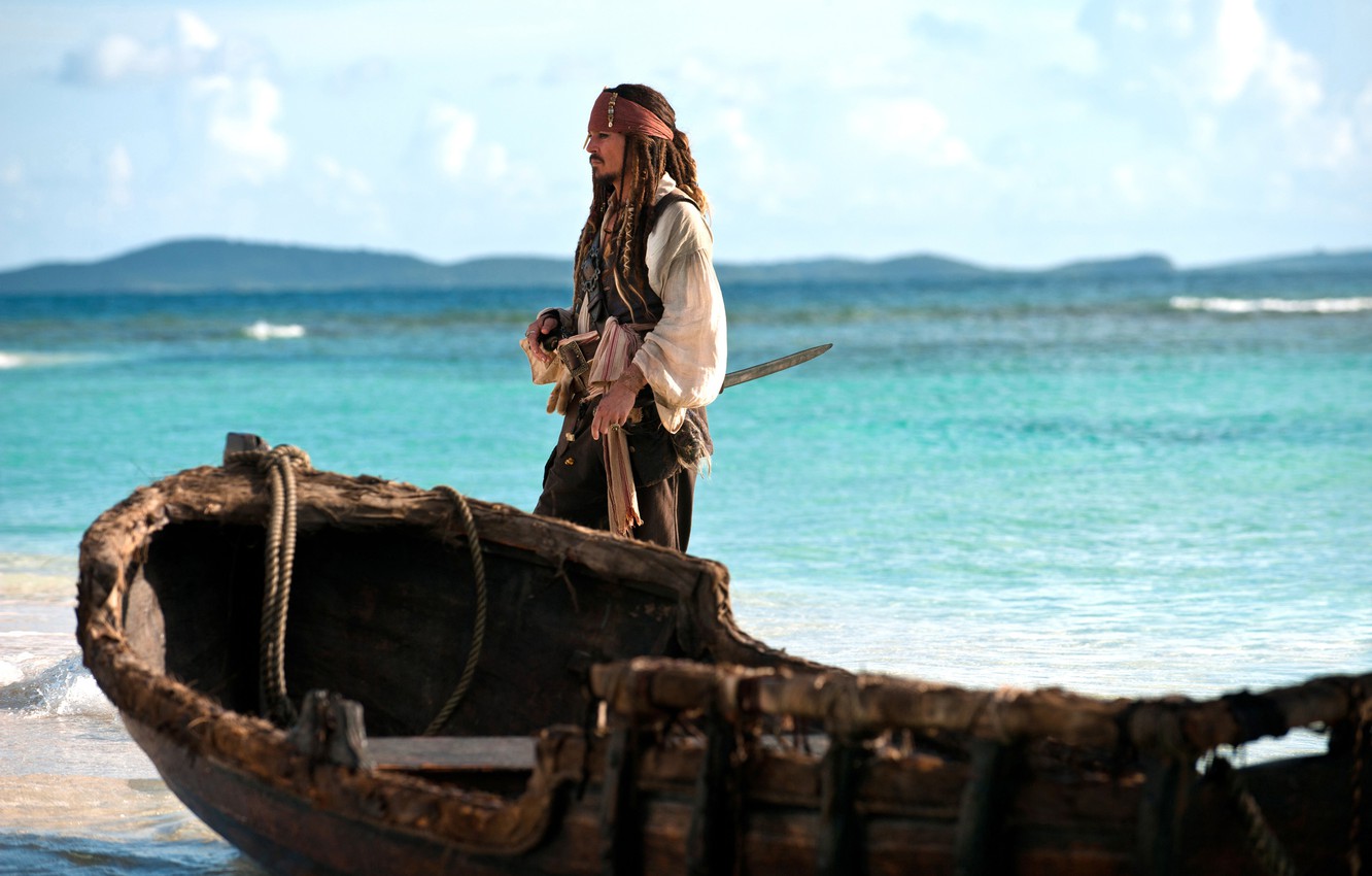 Wallpaper sea, the ocean, boat, Johnny Depp, pirate, Johnny Depp, Pirates of the Caribbean: On stranger tides, Pirates of the Caribbean: On Stranger Tides, Captain Jack Sparrow, Captain Jack Sparrow image for