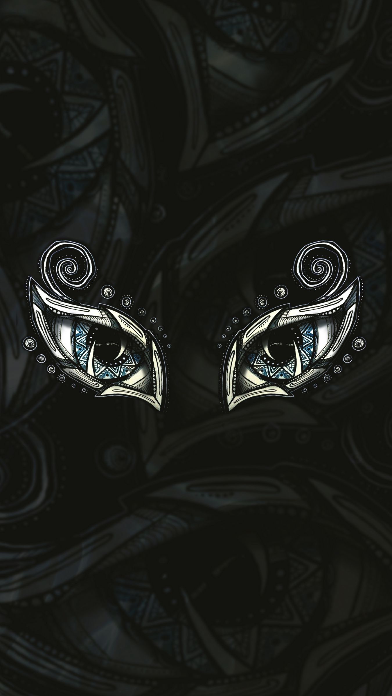 Download wallpaper 1350x2400 eyes, doodles, art iphone 8+/7+/6s+/for parallax HD background