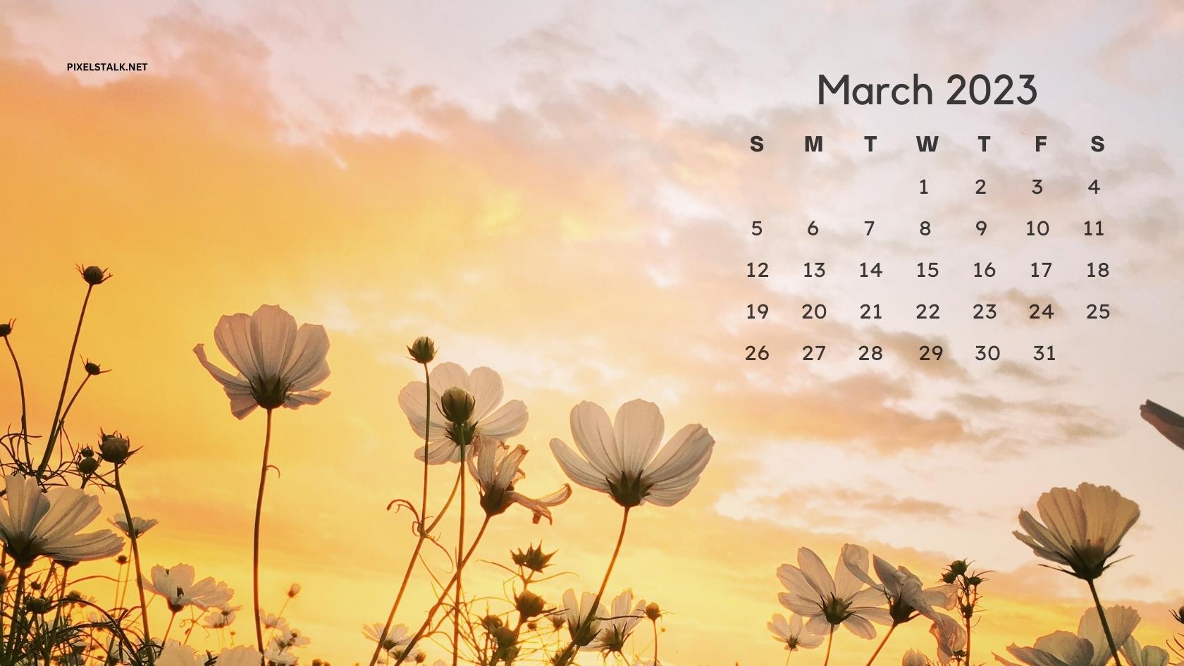 March 2023 Calendar Desktop Wallpapers