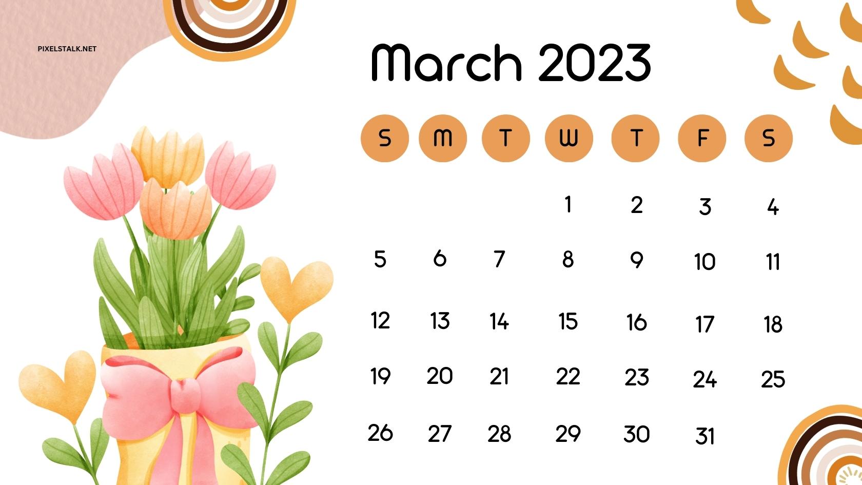 March 2023 Calendar Backgrounds for Desktop