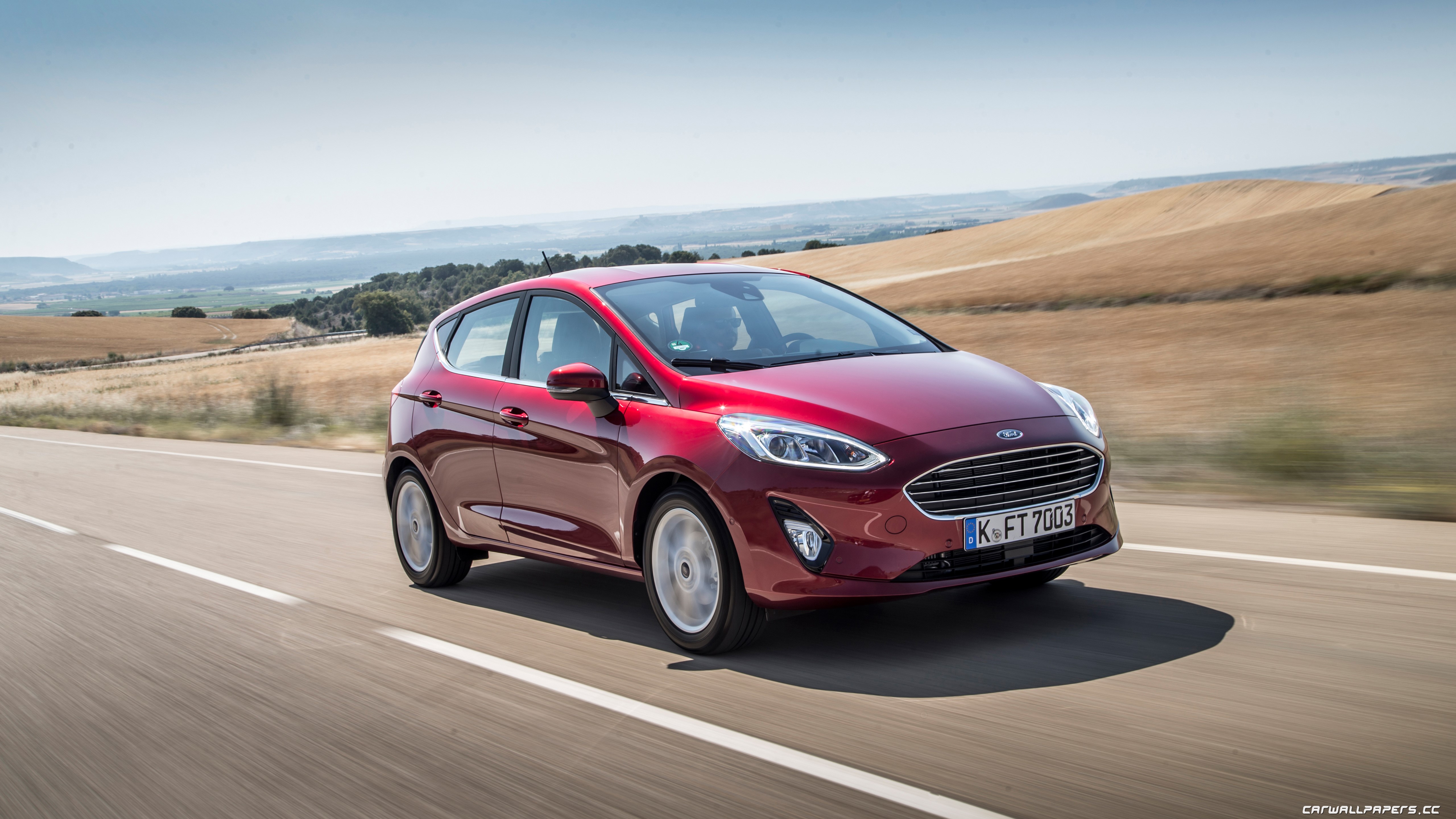 4K, 5K, Fiesta hatchback 2018, Ford, Motion, Red Gallery HD Wallpaper