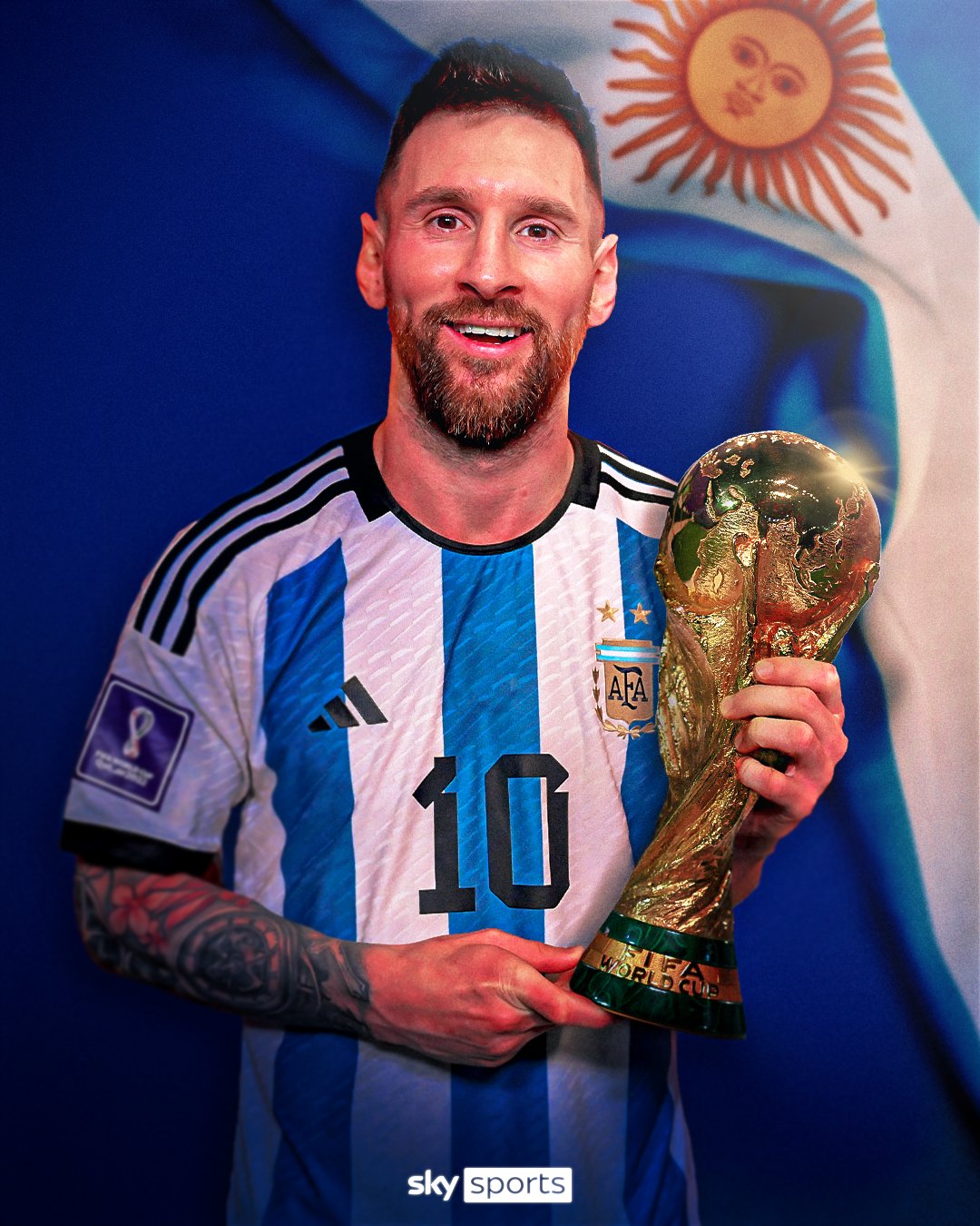 Sky Sports His Record Breaking 26th World Cup Appearance. In His Last World Cup Game. With Two Goals In The Final. Lionel Messi Finally Gets His Hands On The World