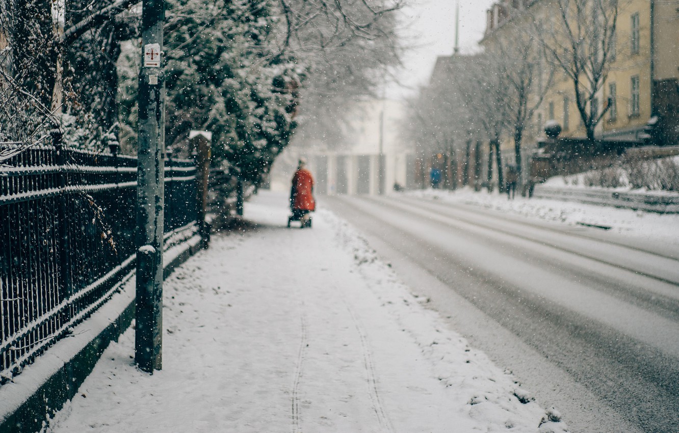 Wallpaper winter, snow, street image for desktop, section город