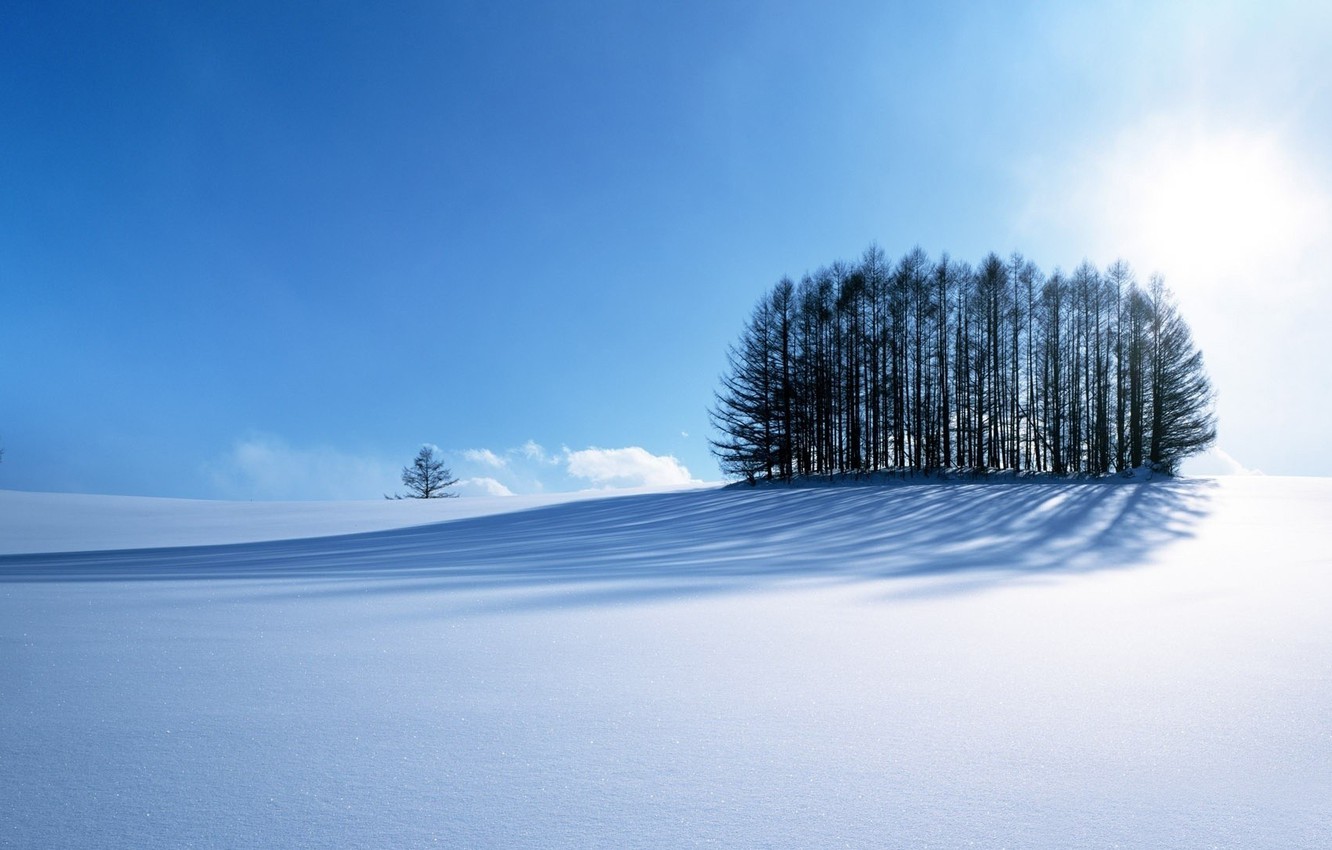 Wallpaper road, sky, trees, blue, winter, mountain, snow, sun image for desktop, section природа