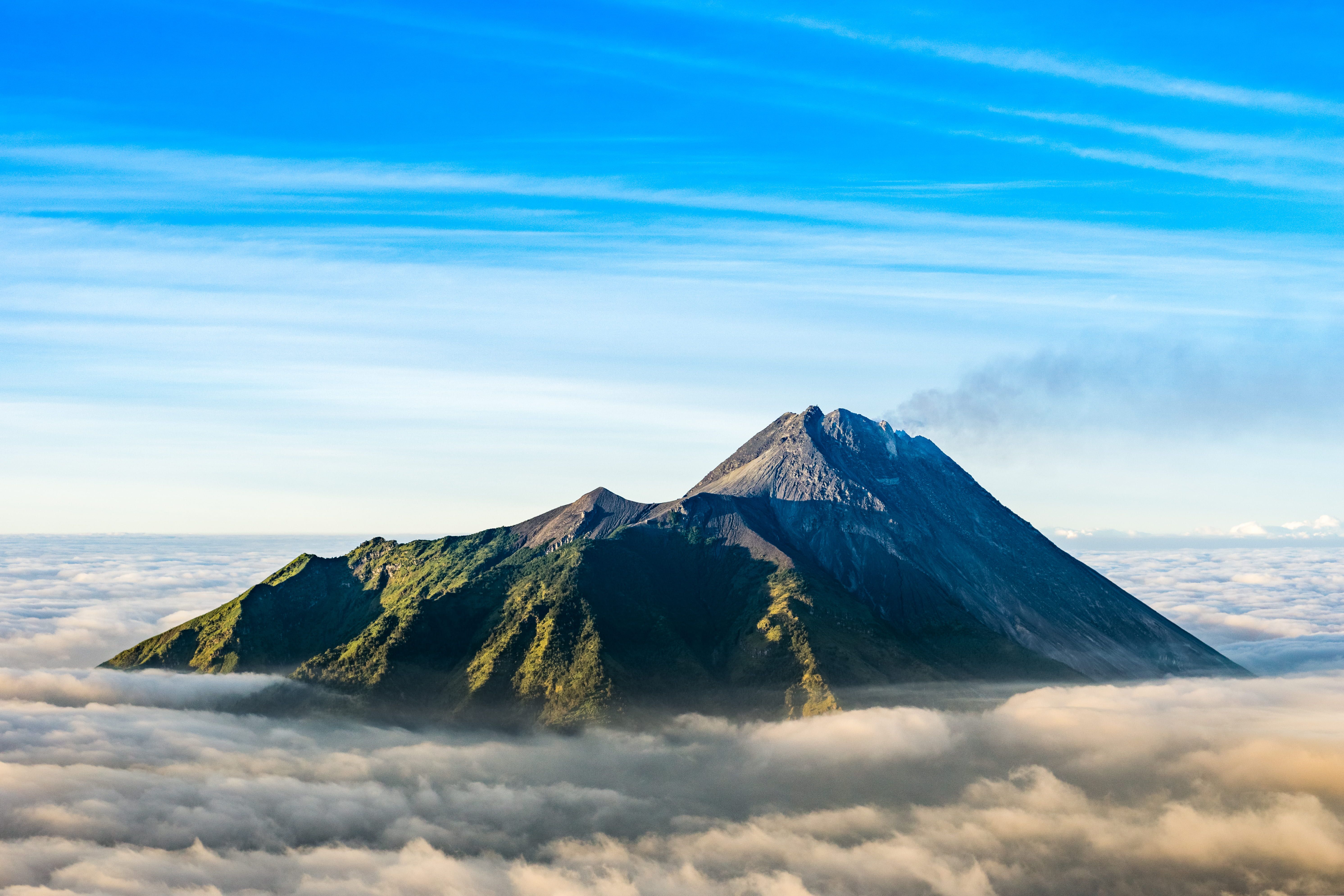 Mount Merapi taken From Mount Merbabu, mountain peak surrounded by clouds #mountain #cloud #forest. Mount merapi, Budget travel destinations, Travel destinations