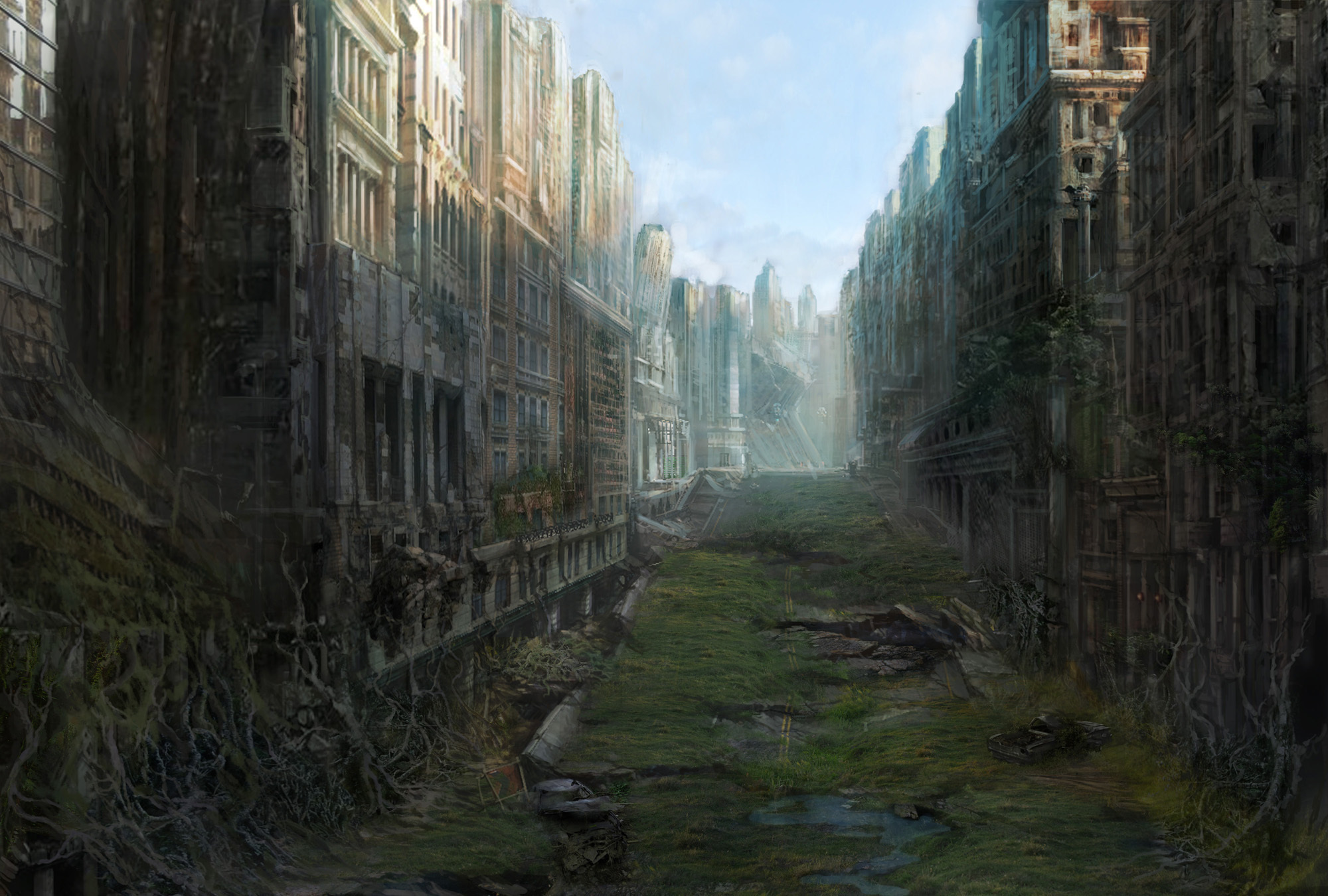 Art City Ruin Desolation Postapokaliptika Ruins Apocalyptic Post Dark Sci Fi Wallpaperx1350