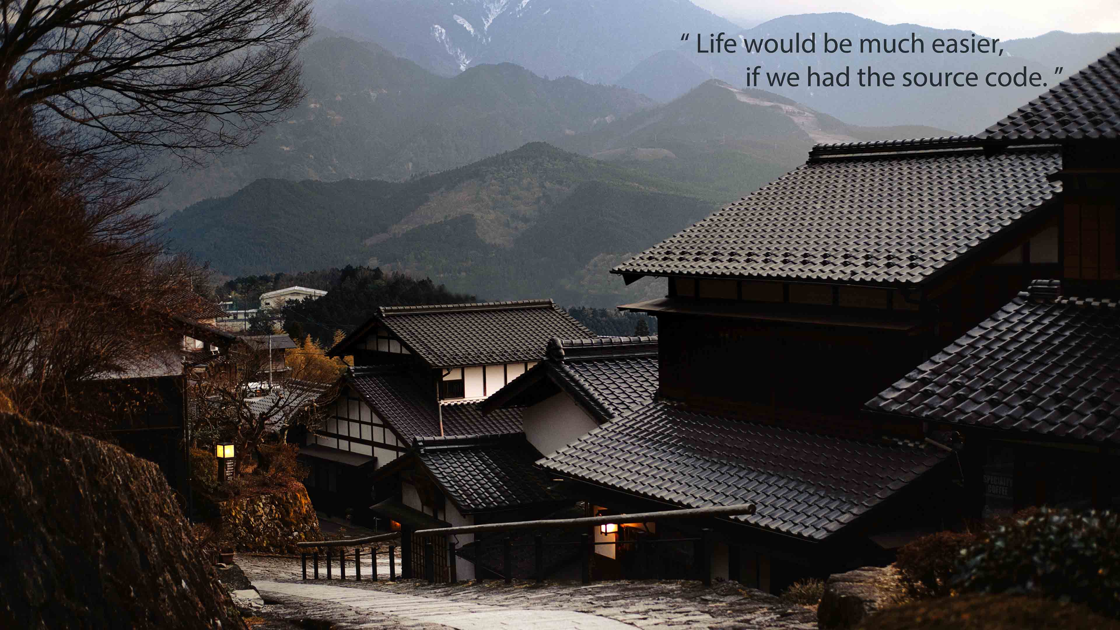 Japan Architecture Quote 4K Wallpaper