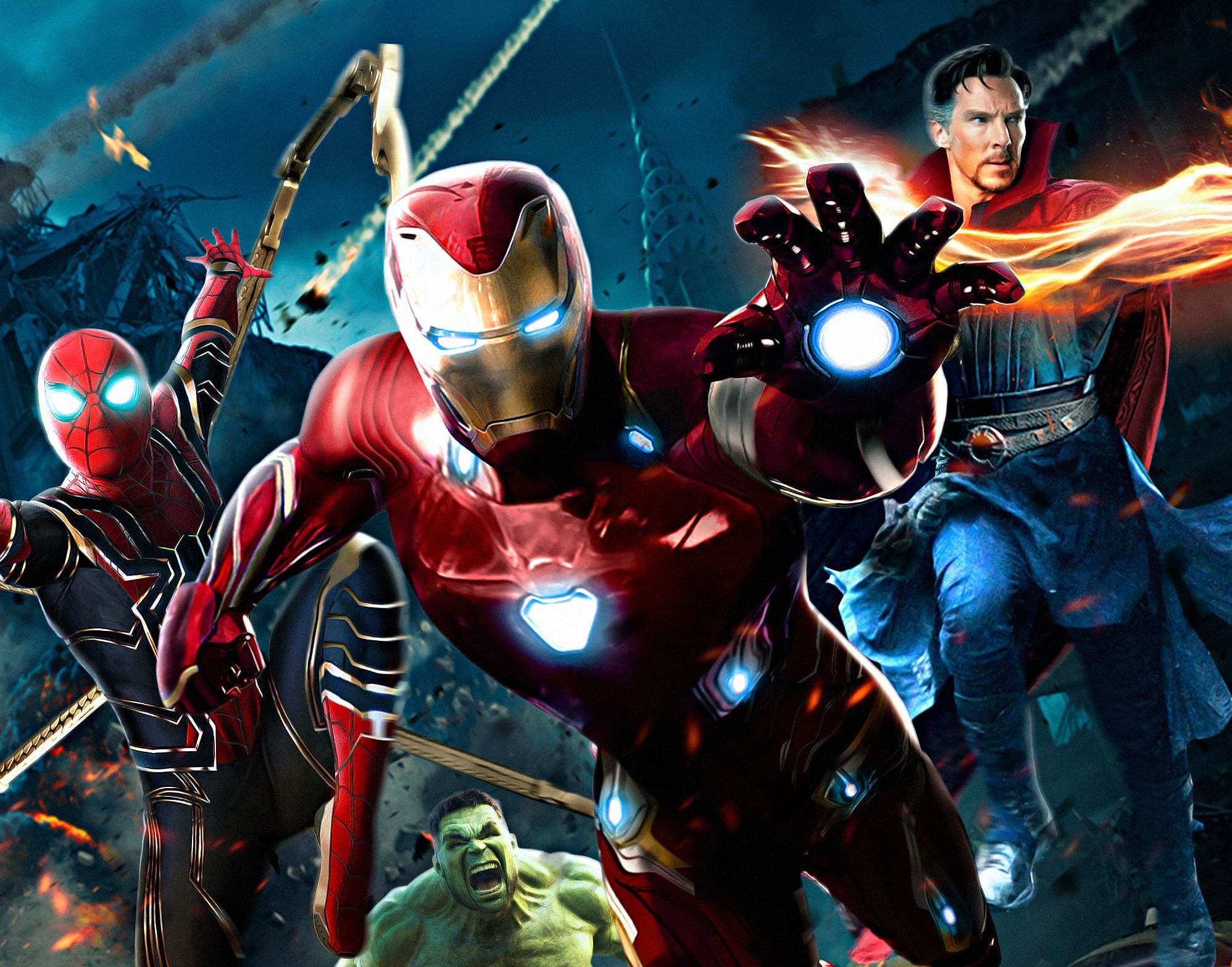 Hulk, Doctor Strange, Spider Man, Iron Man Gallery HD Wallpaper