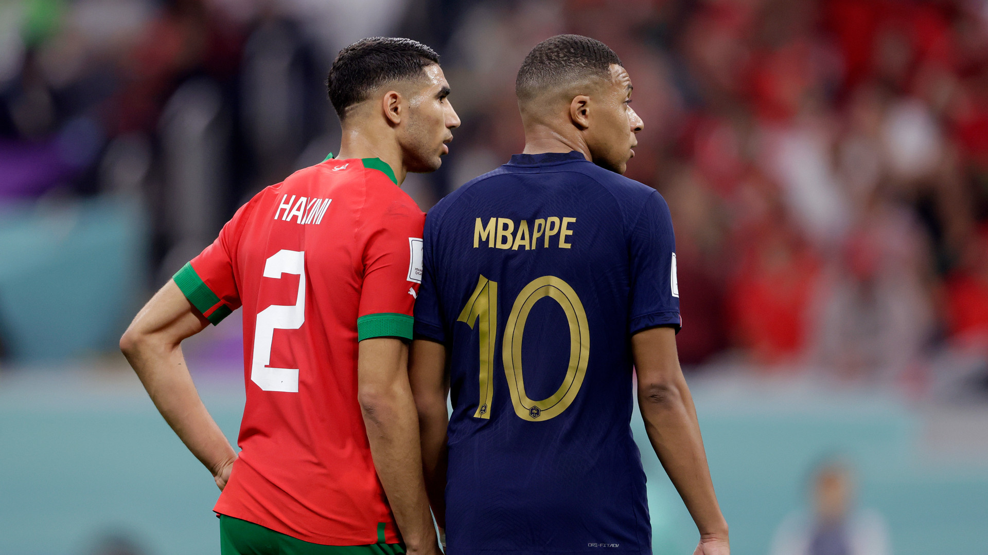 World Cup 2022 Great friends Achraf Hakimi and Kylian Mbappe carry their  nations hopes in personal duel  CODE Sports