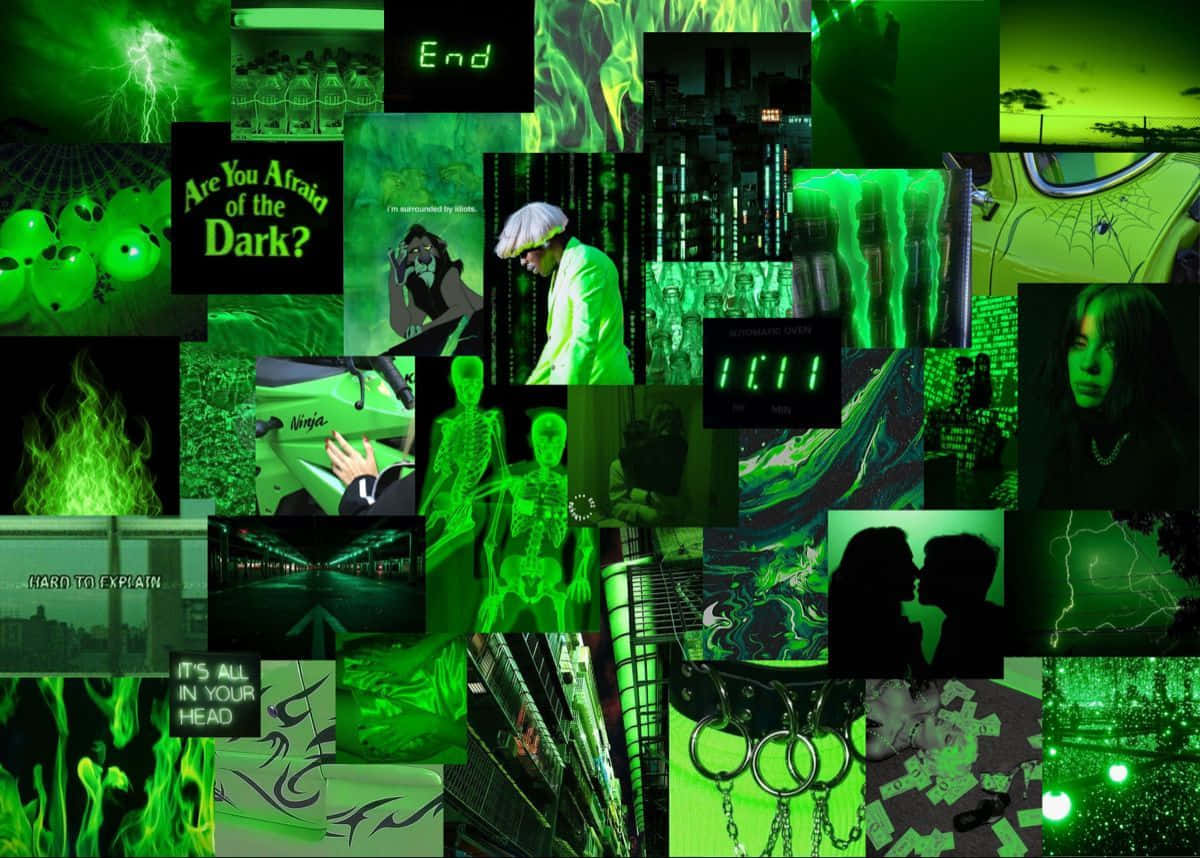 Download Green Collage Wallpaper