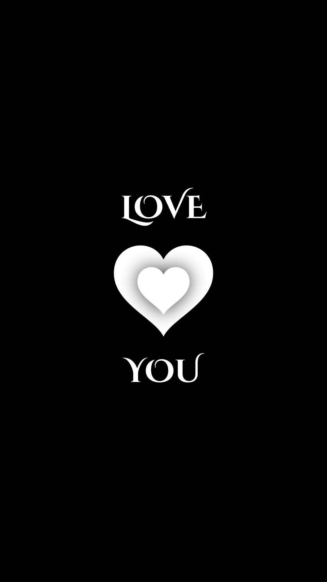 Download Black And White Heart Love You Wallpaper