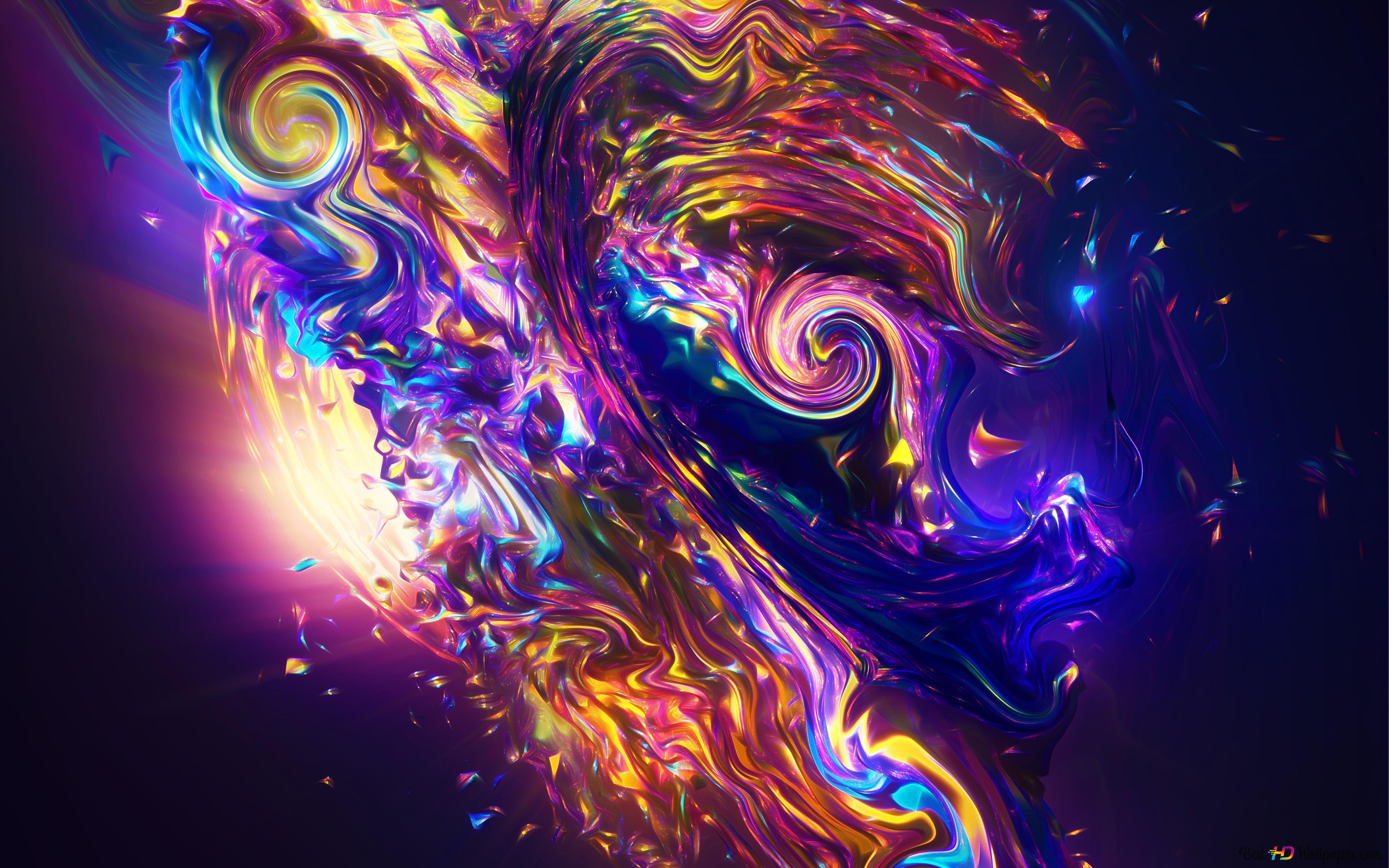 Vibrant abstract waves 4K wallpaper download