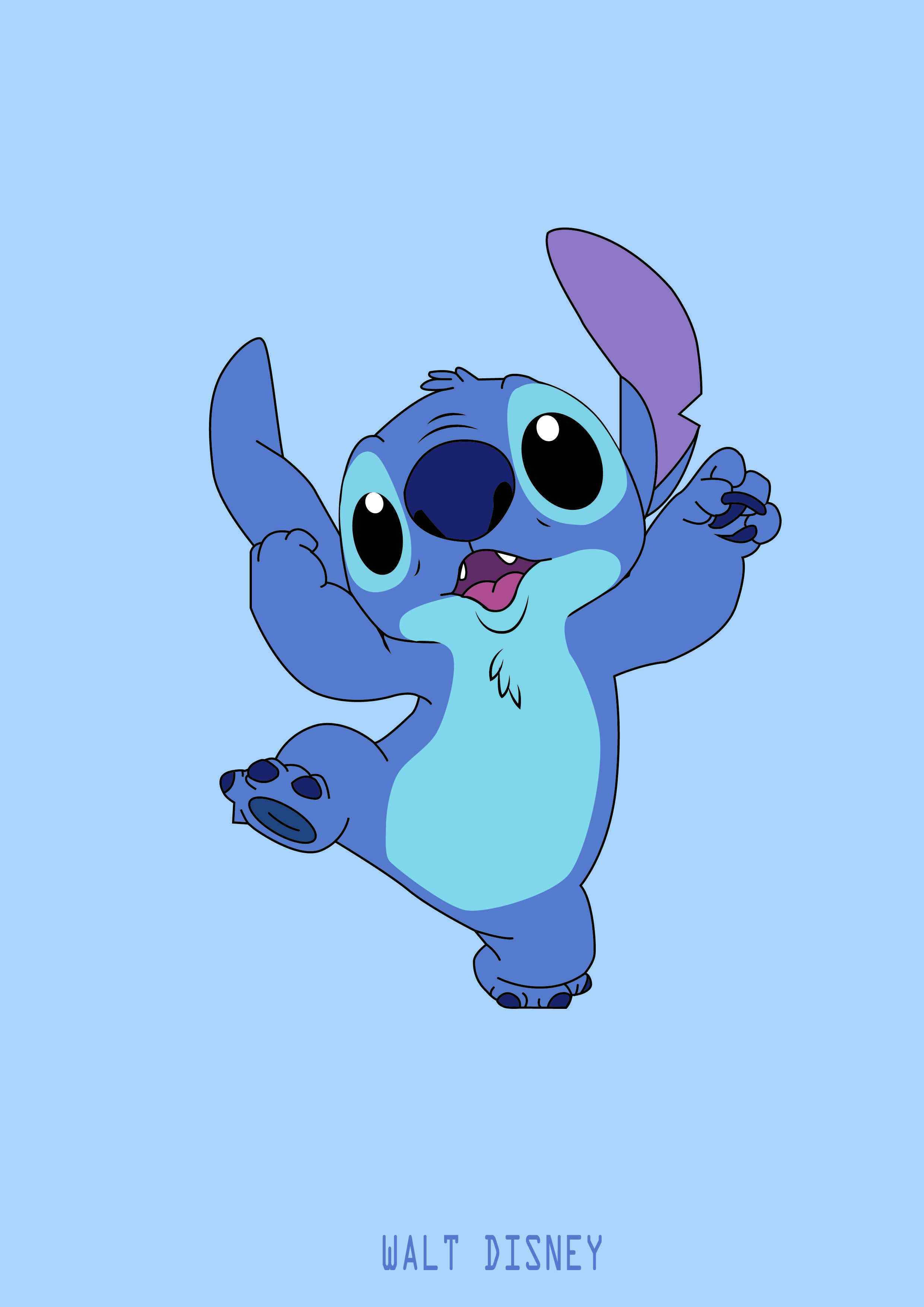 Download Light Blue Lilo And Stitch iPhone Wallpaper