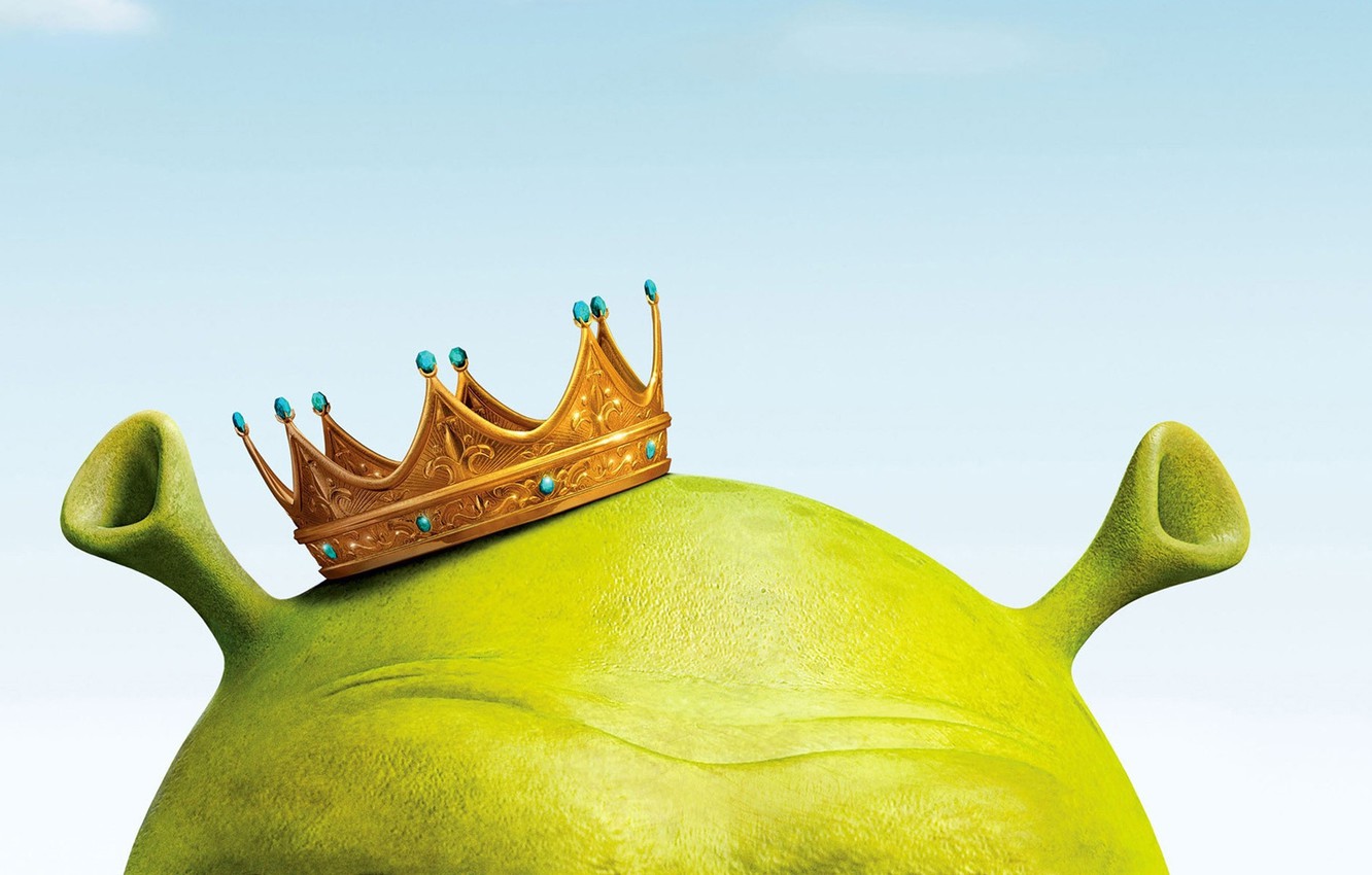 Wallpaper cartoon, crown, Shrek, Shrek - for desktop, section фильмы