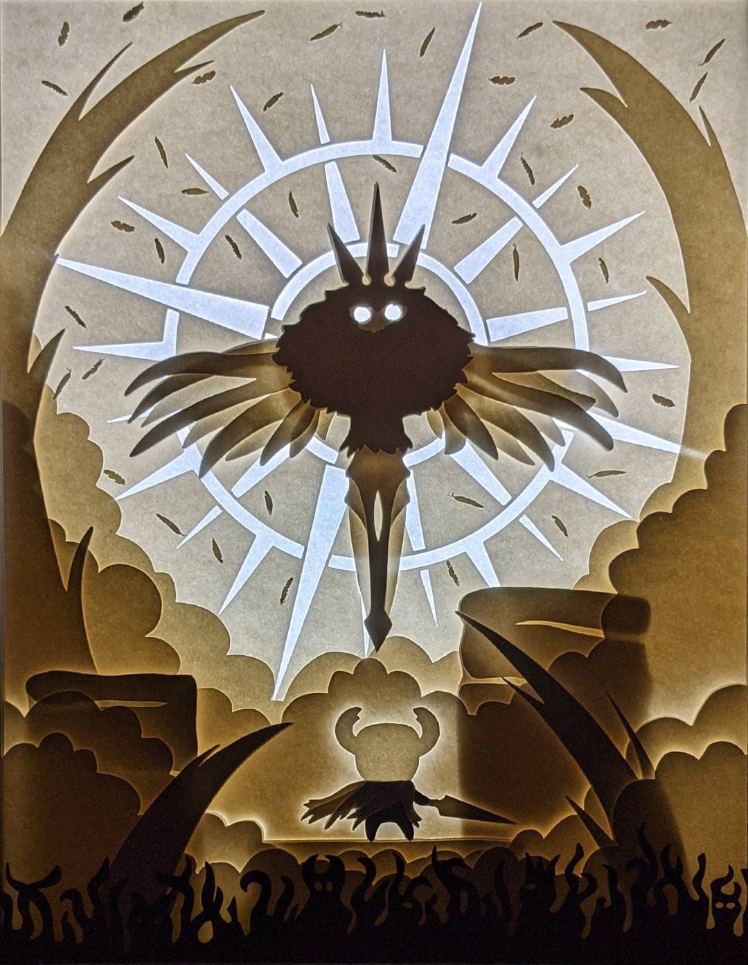 The Radiance Hollow Knight Videogame Themed Paper Cut Light