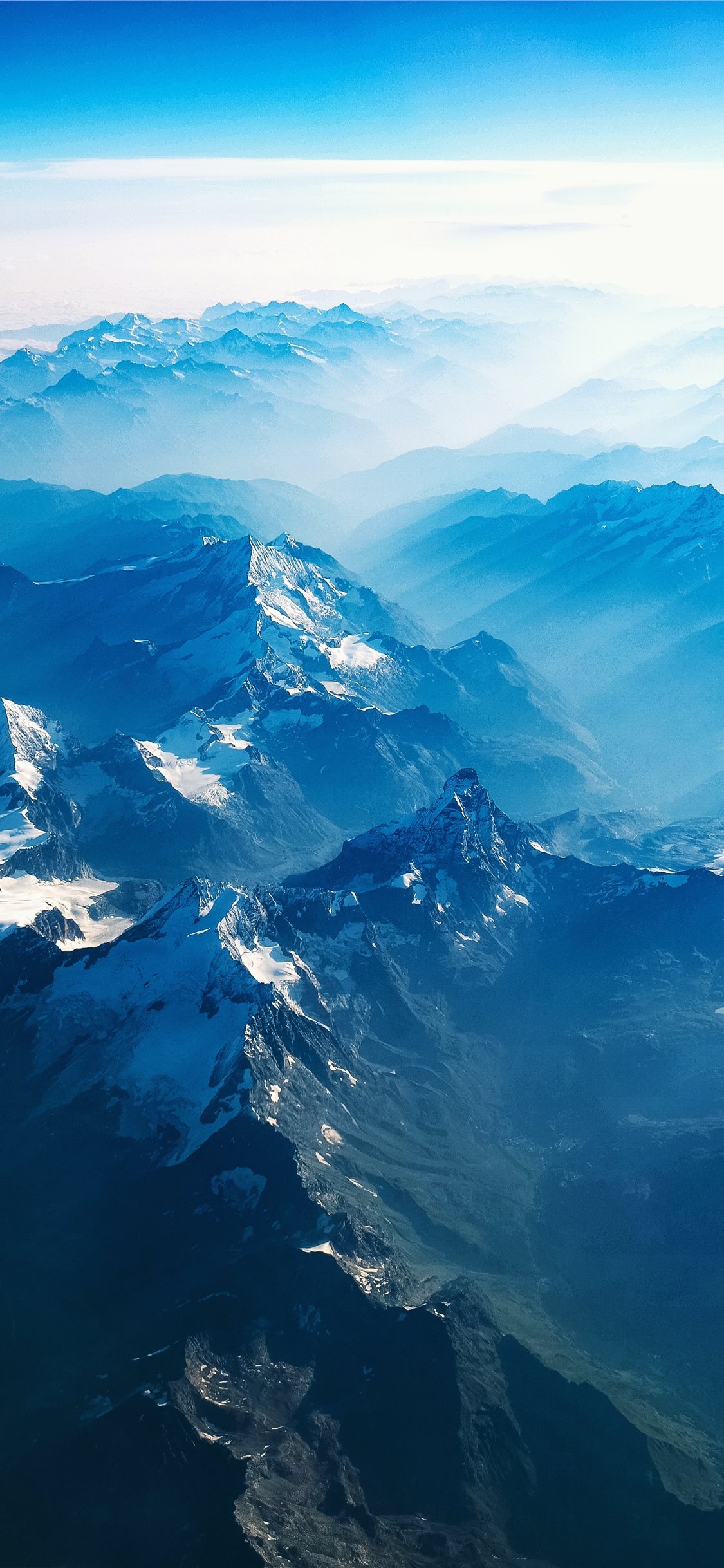 Flight over the Alps iPhone X Wallpaper Free Download