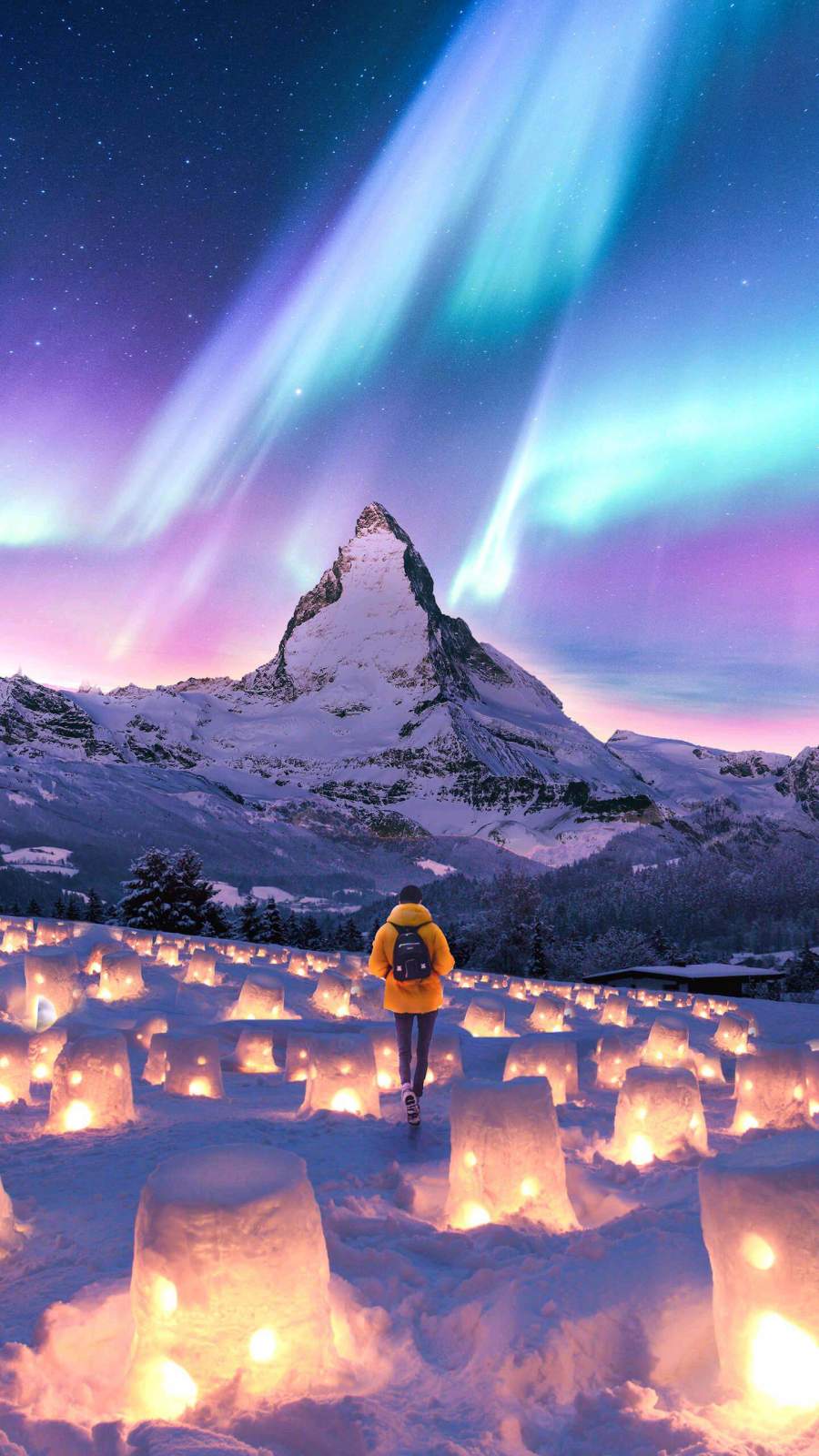Alps Mountain Switzerland Valley of snow lanterns iPhone Wallpaper Wallpaper, iPhone Wallpaper