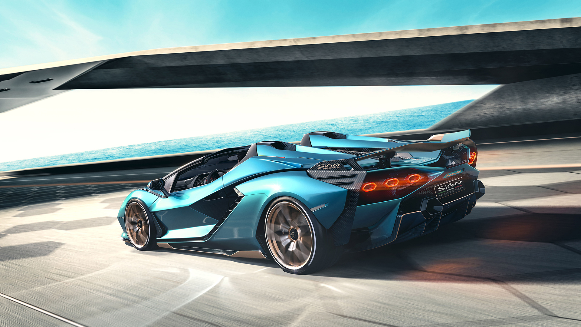 Wallpaper, car, Lamborghini Sian, lights 1920x1080