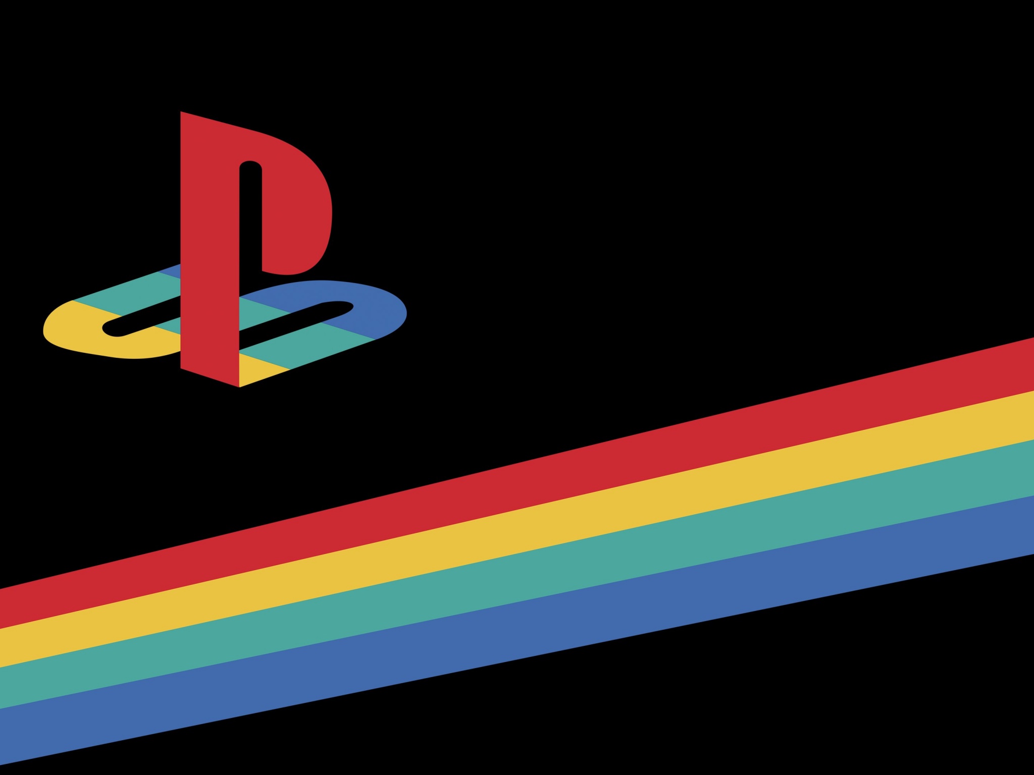PlayStation Wallpaper 4K, Retro, Logo, AMOLED, Technology