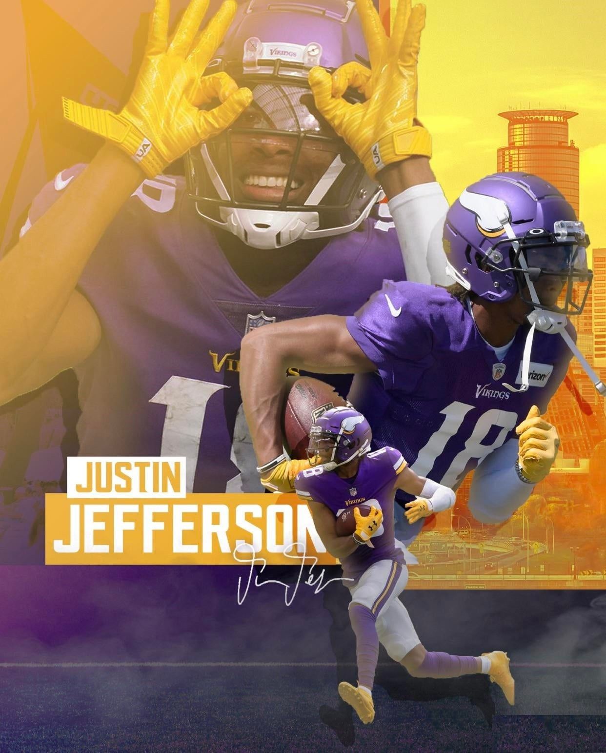 Justin Jefferson Wallpaper Justin Jefferson Wallpaper with the keywords  American Football, Background Just…