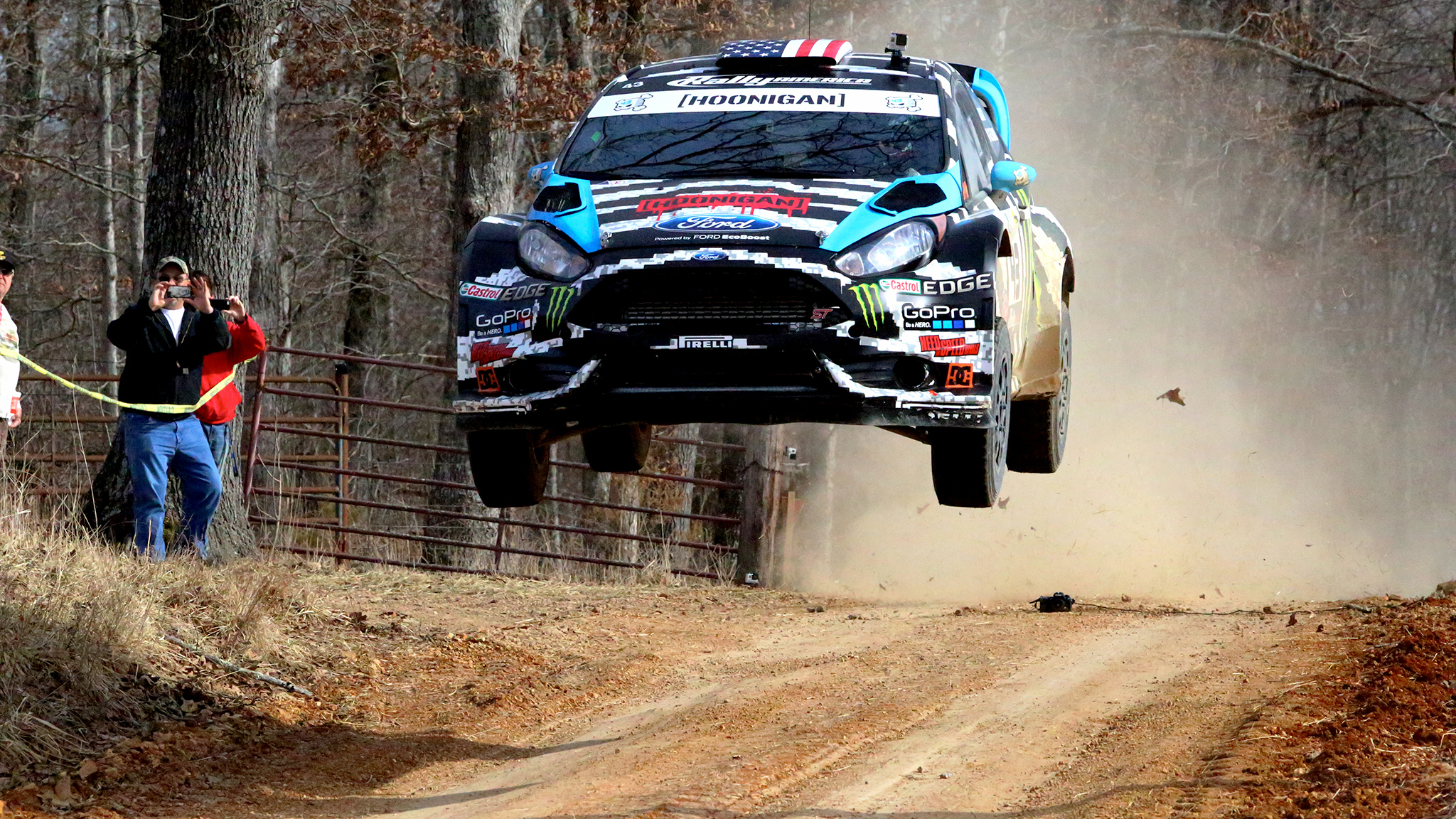 Ken Block wins rally race at 100 Acre Wood