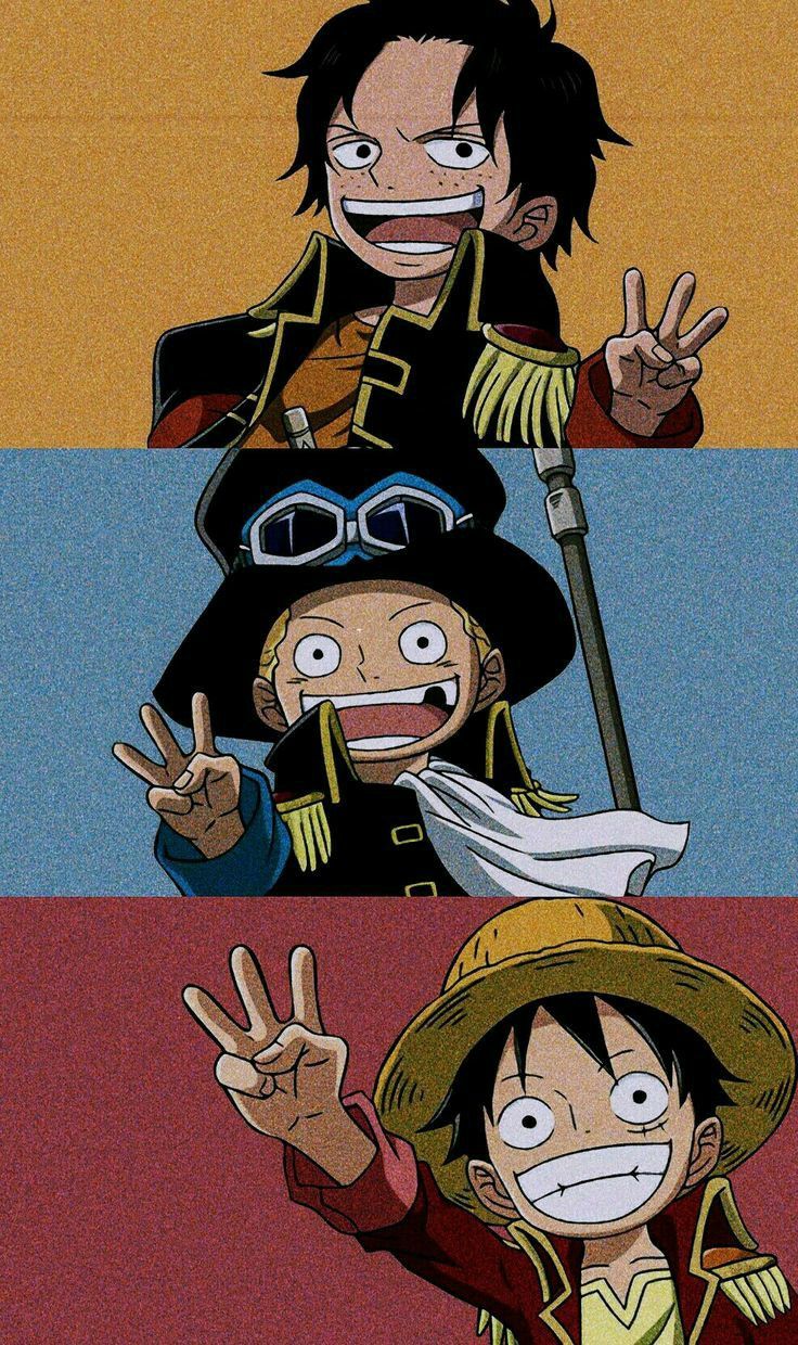 Ace Sabo Luffy. Manga anime one piece, One piece drawing, One piece wallpaper iphone